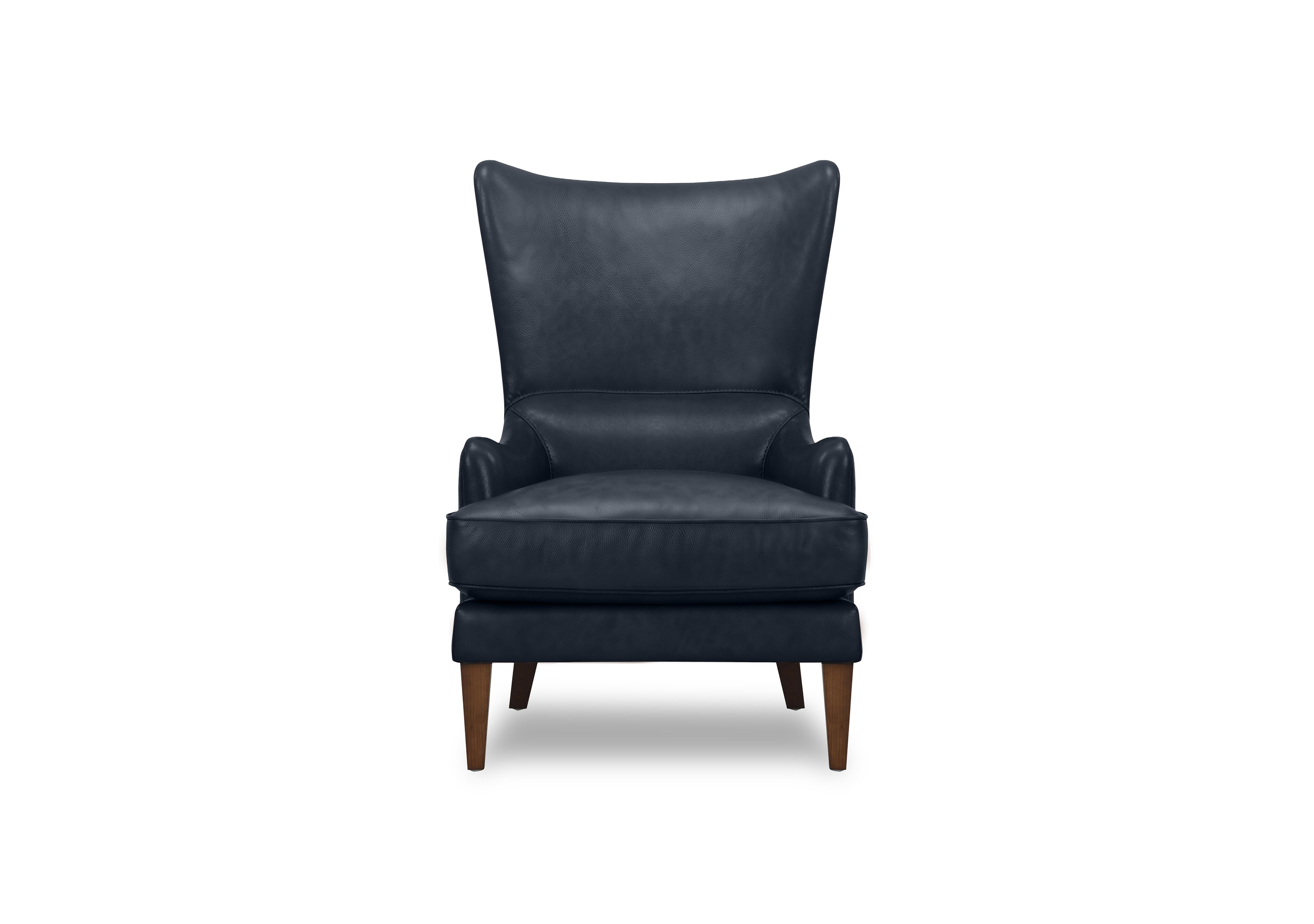 Aspen Leather Wing Chair in Navy M4413 on Furniture Village
