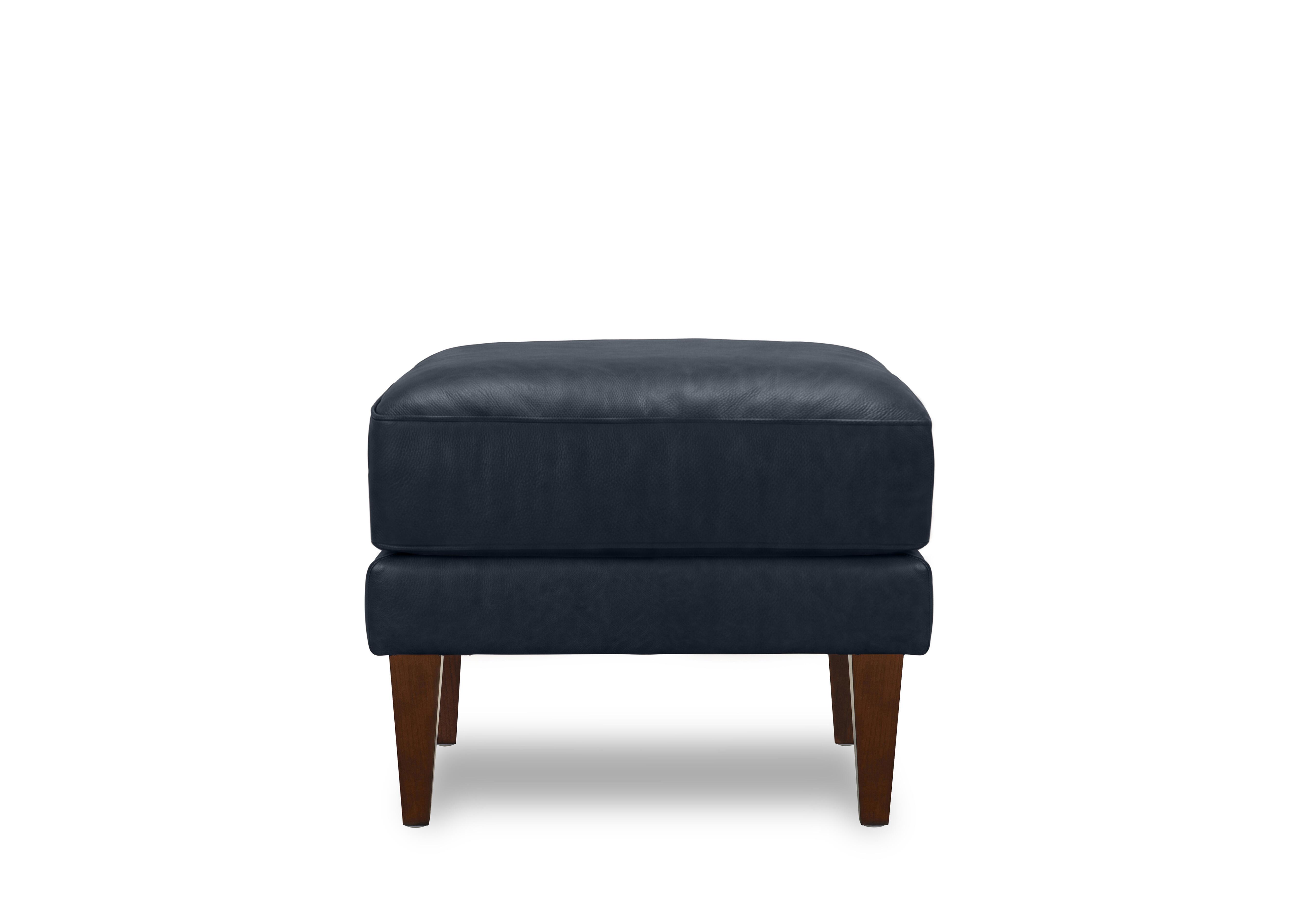 Aspen Leather Wing Chair Footstool in Navy M4413 on Furniture Village