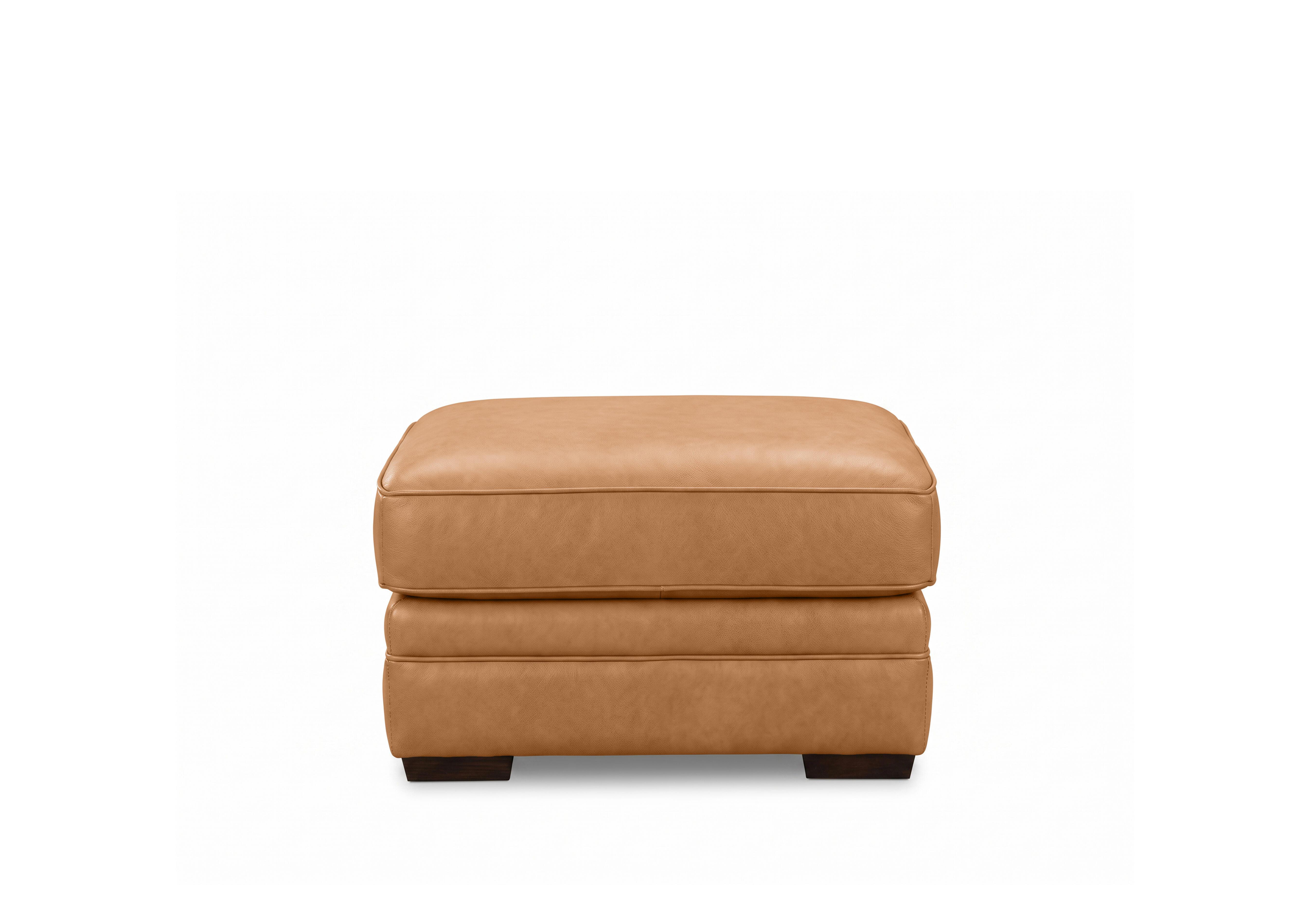 Carrick Rectangular Leather Storage Footstool in Caramel H5212 on Furniture Village
