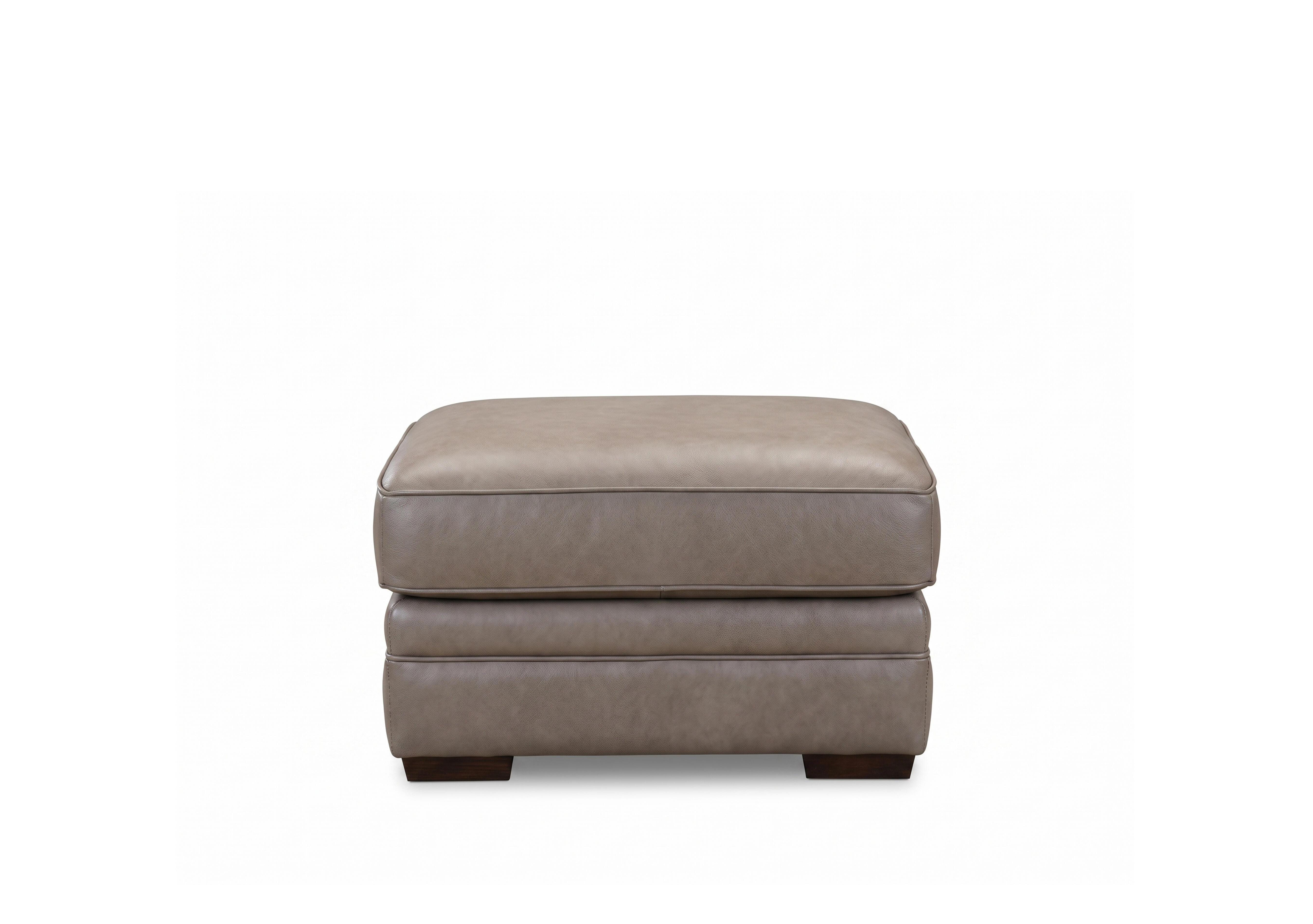 Carrick Rectangular Leather Storage Footstool in Mushroom H5213 on Furniture Village