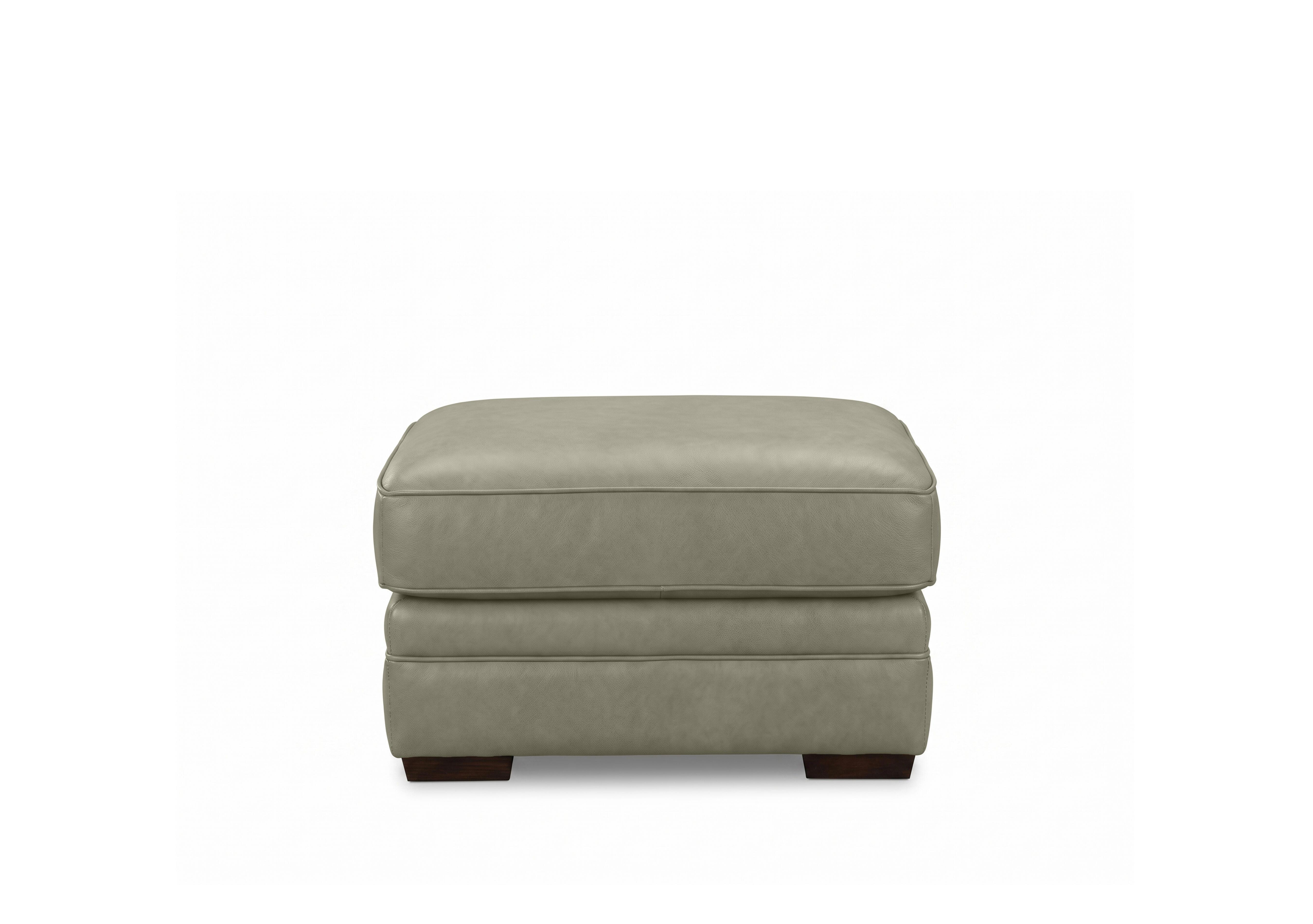 Carrick Rectangular Leather Storage Footstool in Sage H5214 on Furniture Village