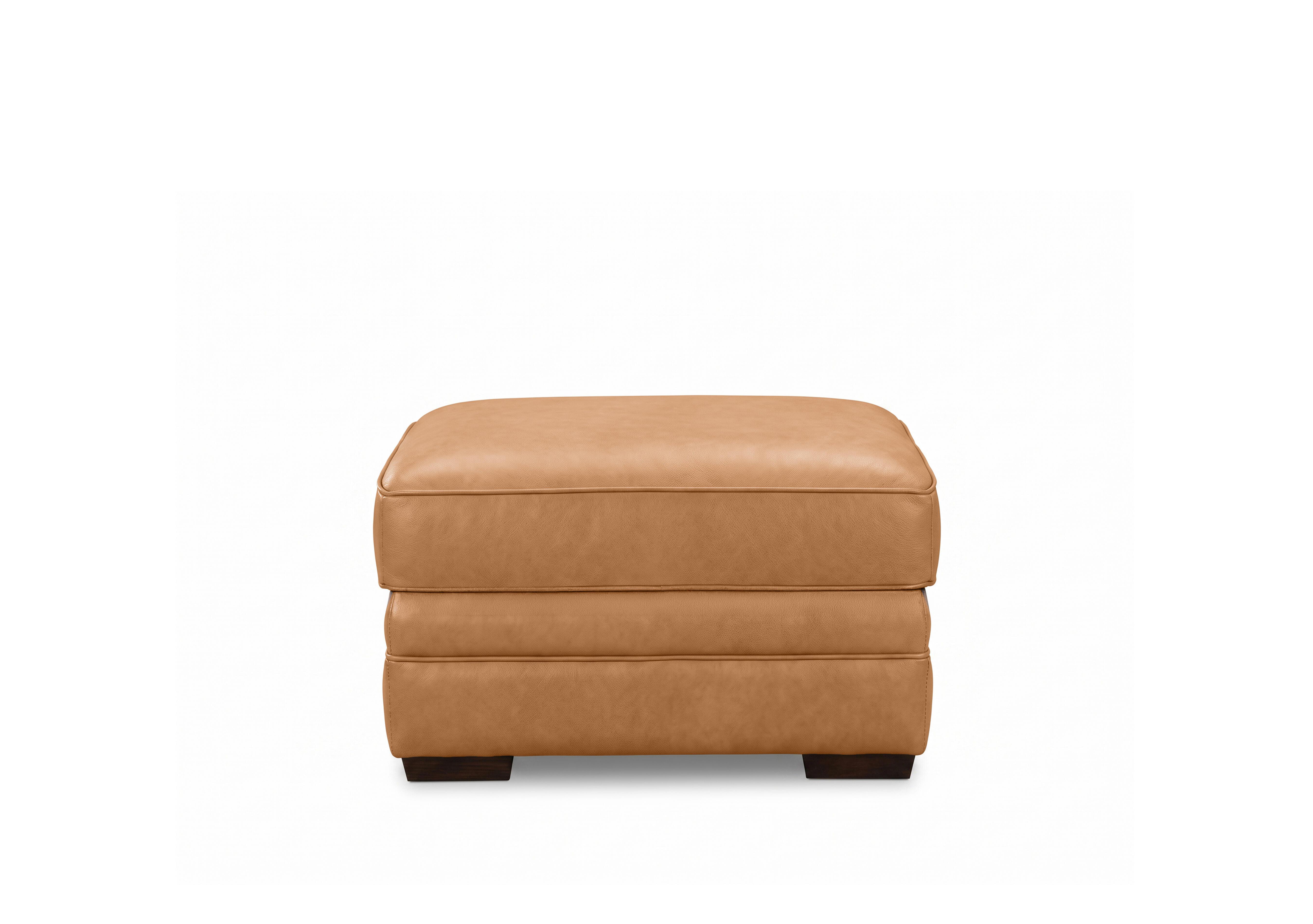 Carrick Rectangular Leather Footstool in Caramel H5212 on Furniture Village