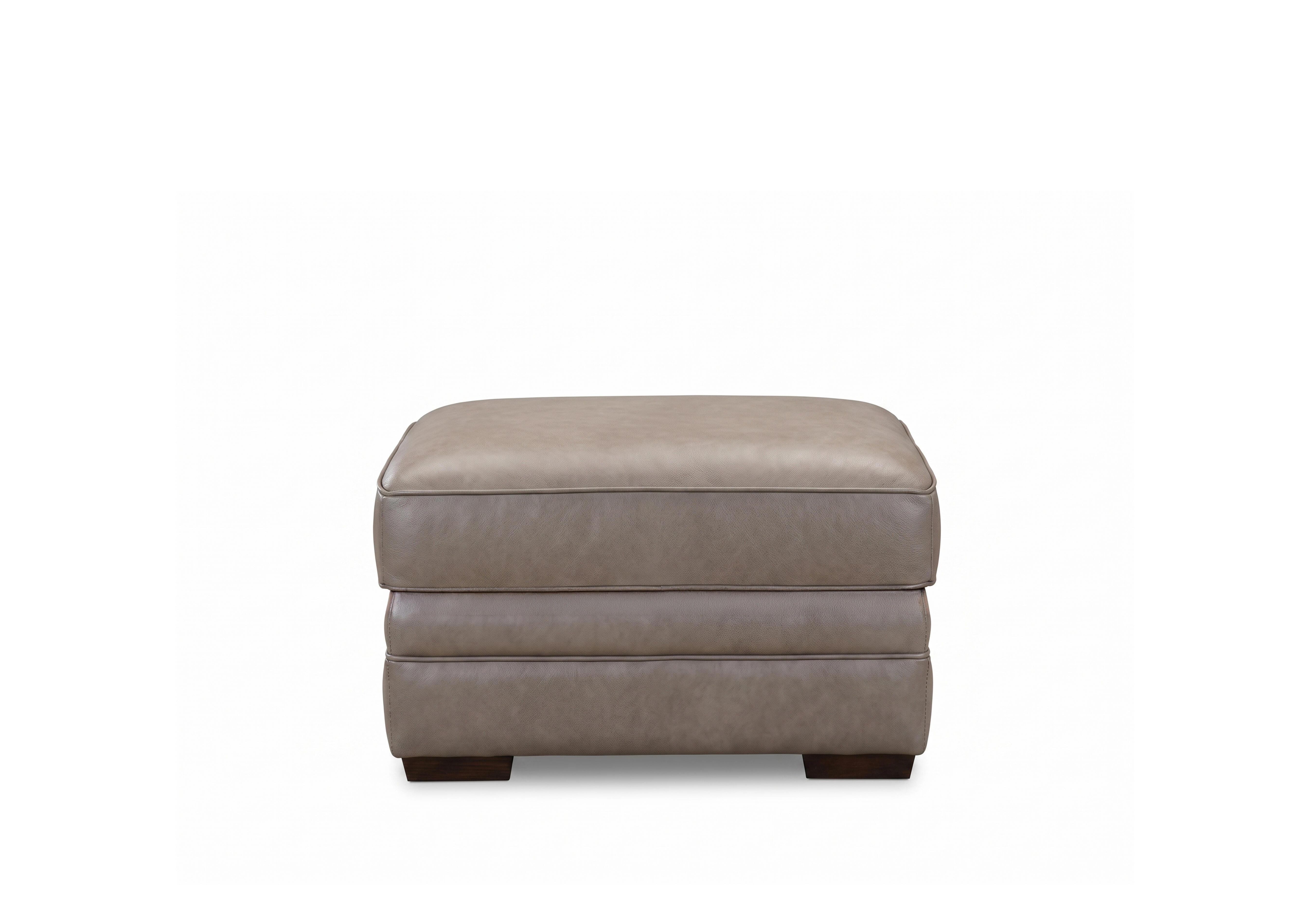 Carrick Rectangular Leather Footstool in Mushroom H5213 on Furniture Village