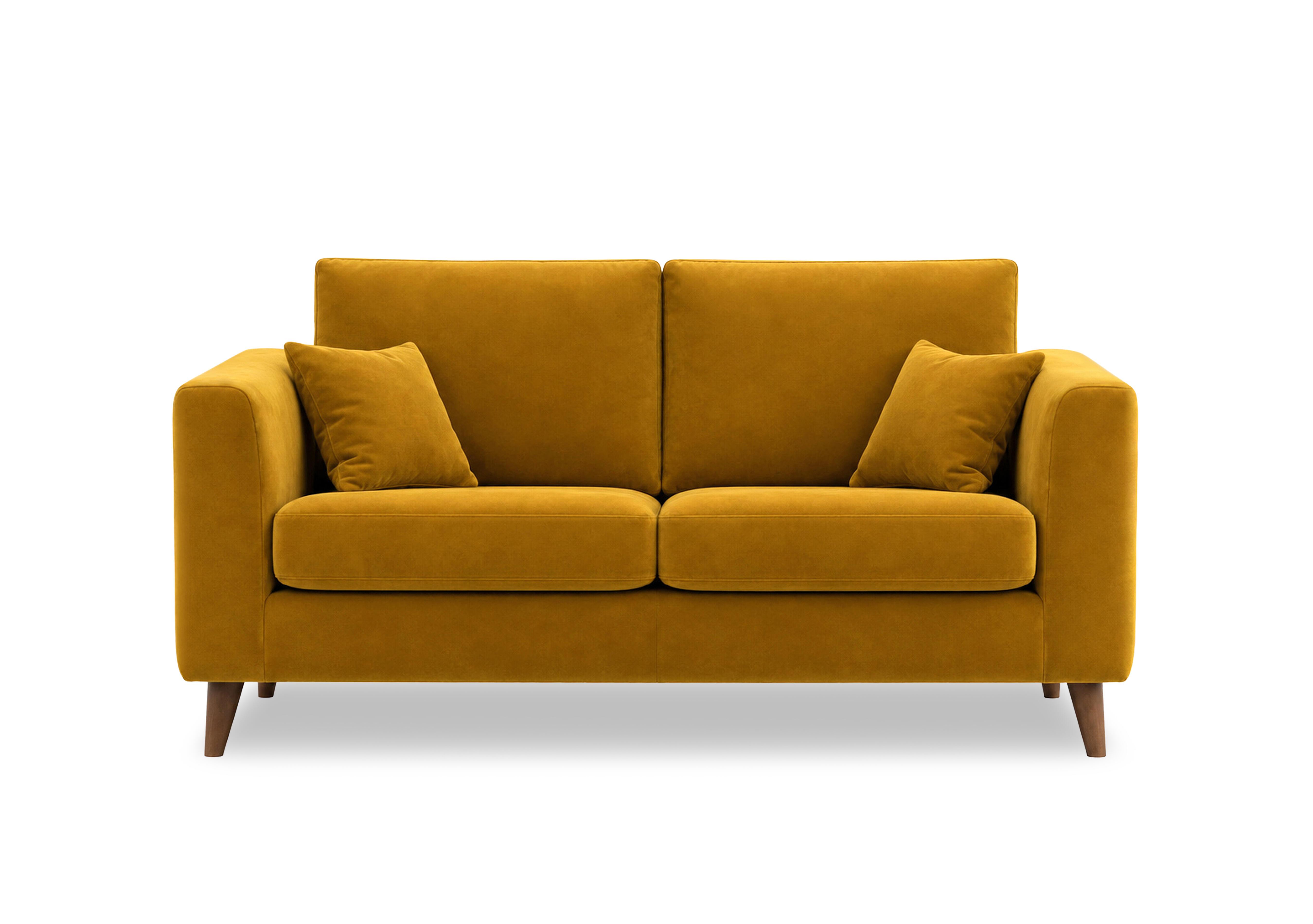Erin 3 Seater Fabric Sofa in Tiffany Mustard Dk Ft on Furniture Village