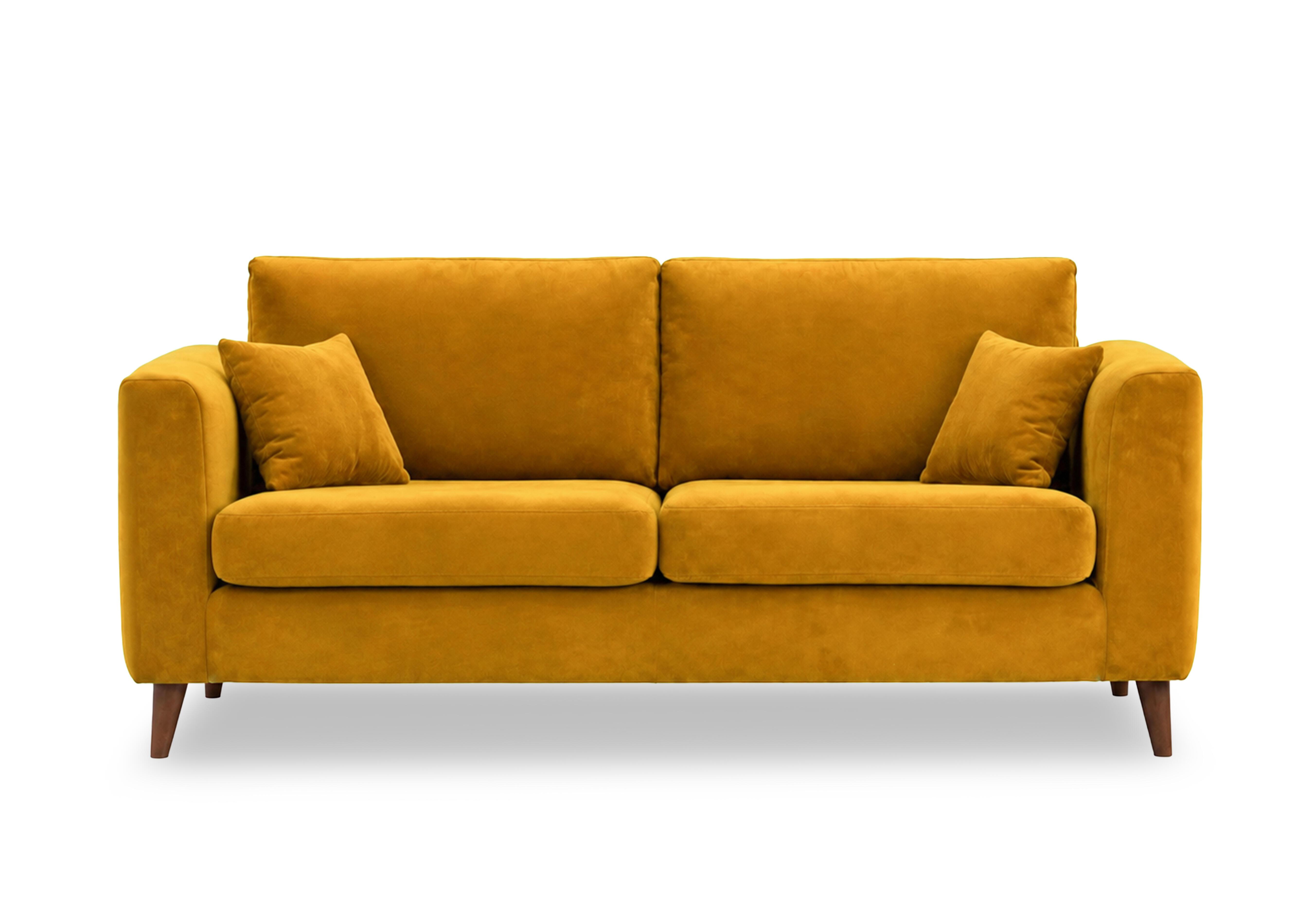 Erin 4 Seater Fabric Sofa in Tiffany Mustard Dk Ft on Furniture Village