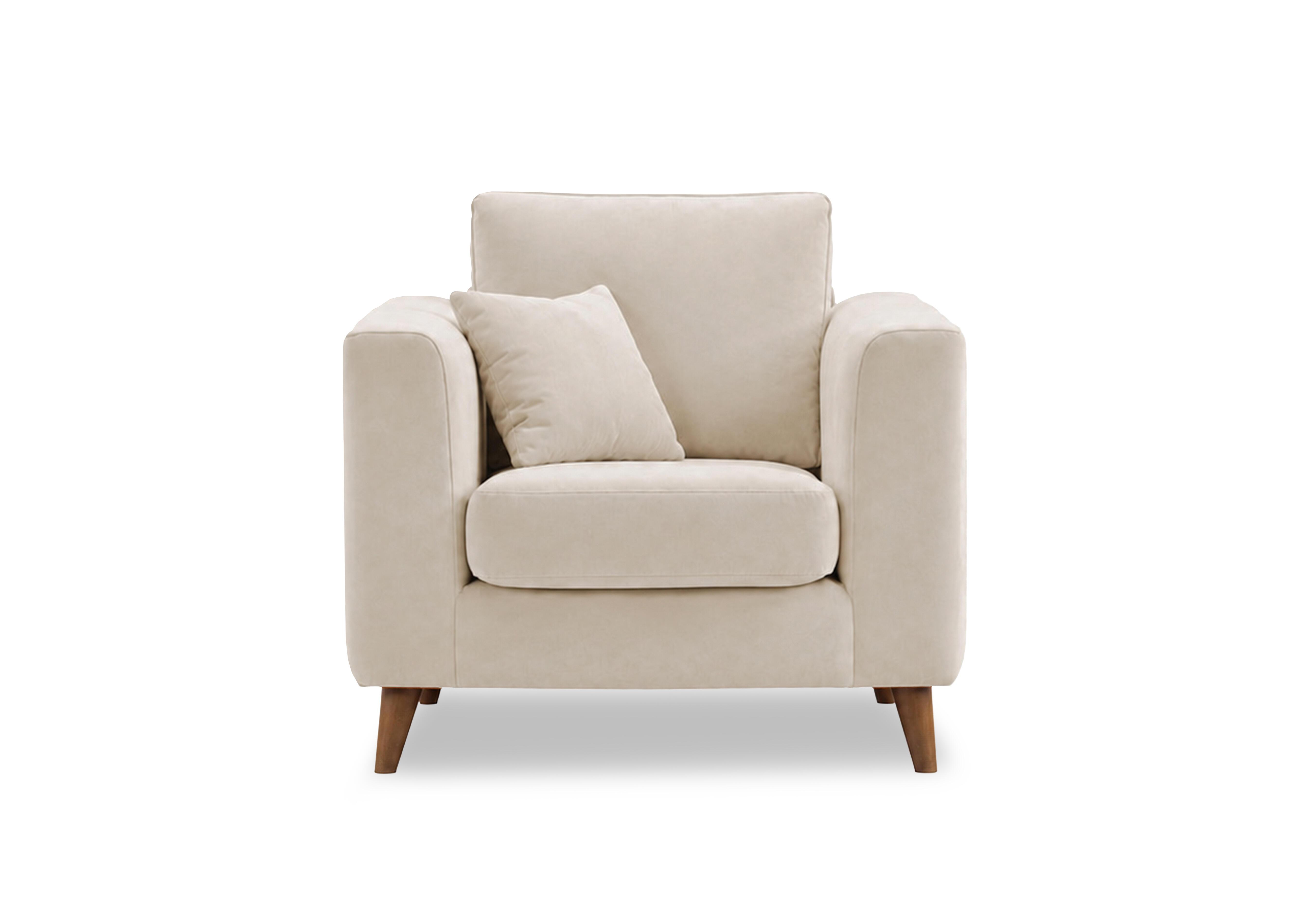 Erin Fabric Armchair in Tiffany Beige Dk Ft on Furniture Village