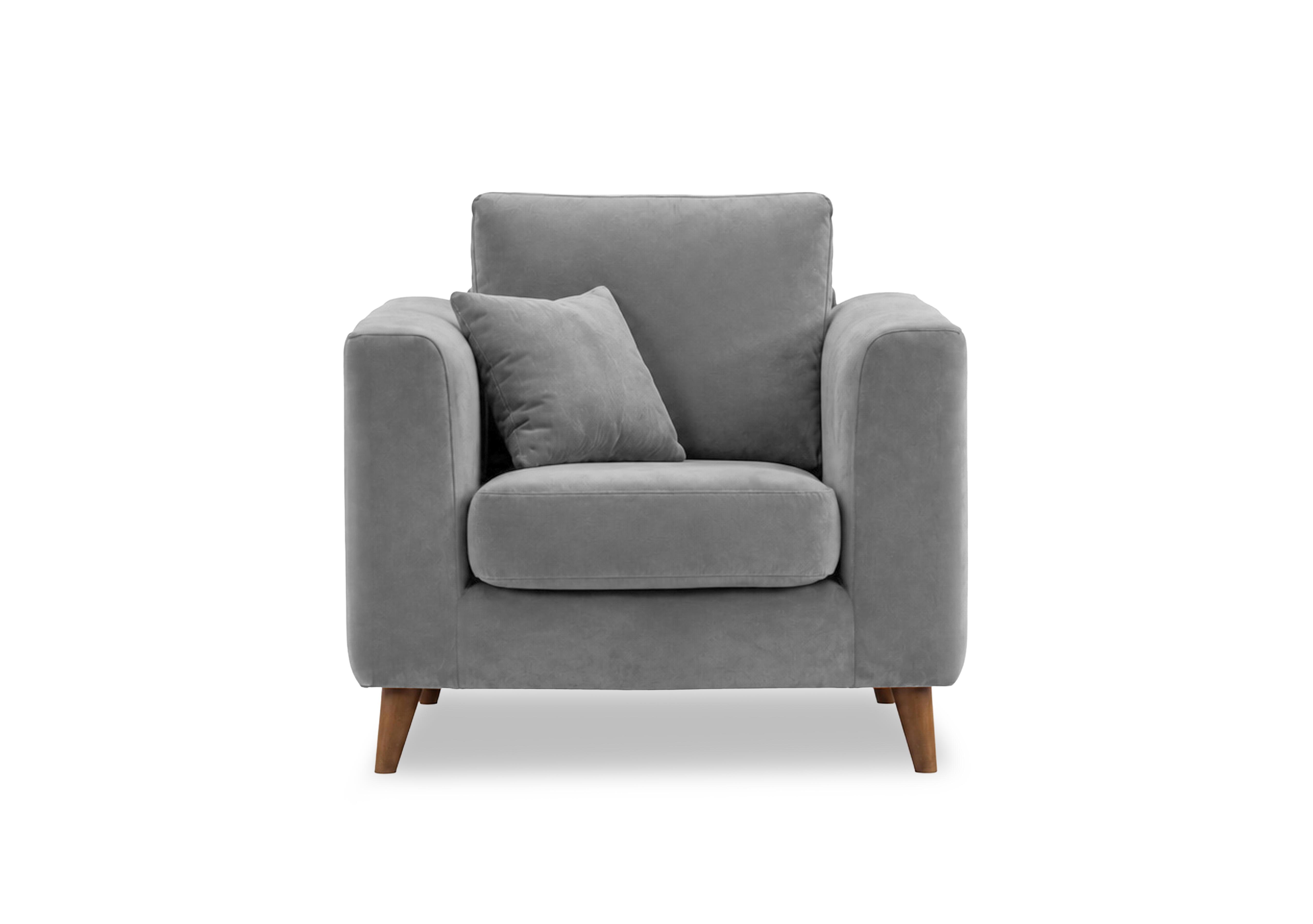 Erin Fabric Armchair in Tiffany Grey Dk Ft on Furniture Village
