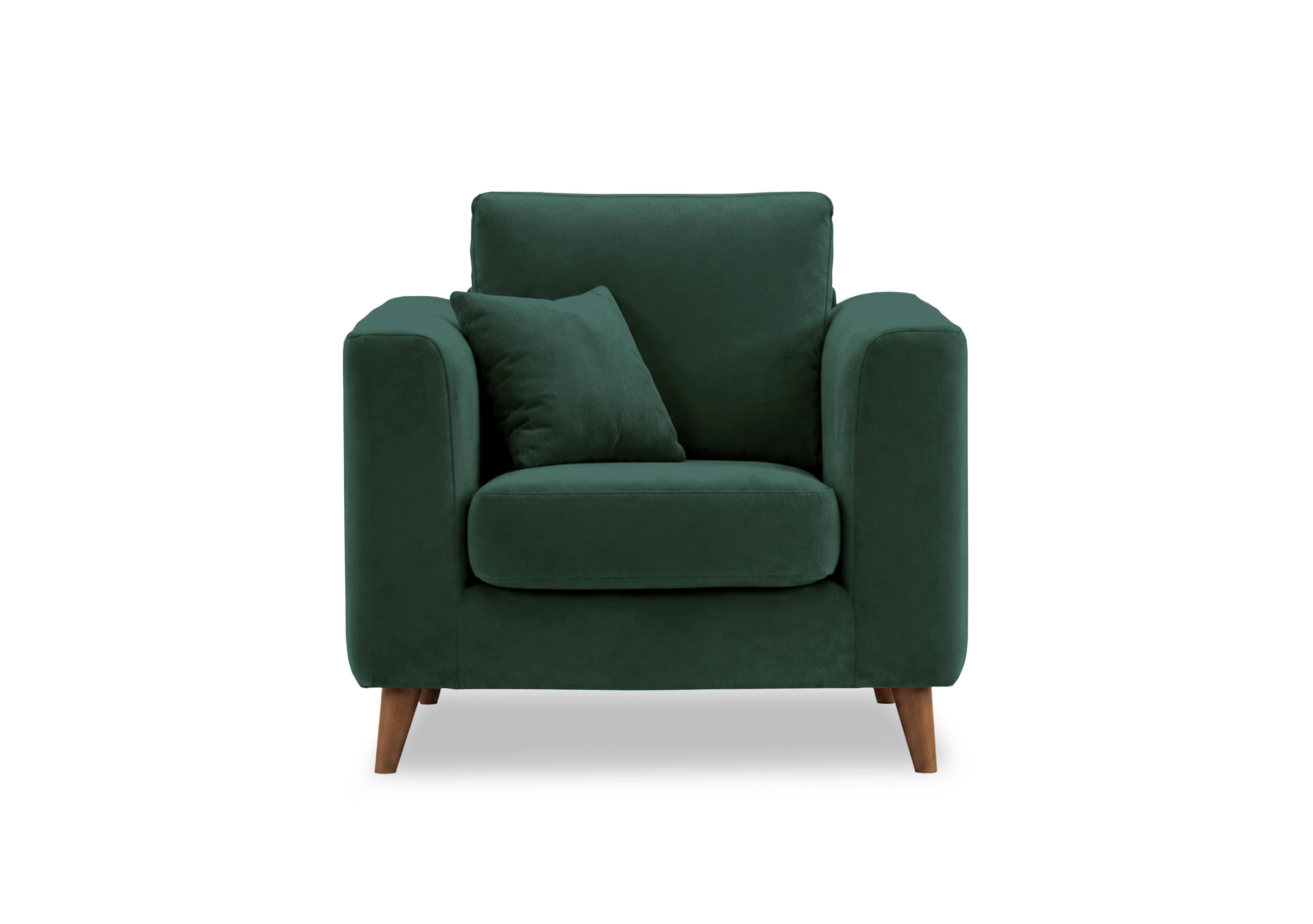 Erin Fabric Armchair in Tiffany Jungle Green Dk Ft on Furniture Village
