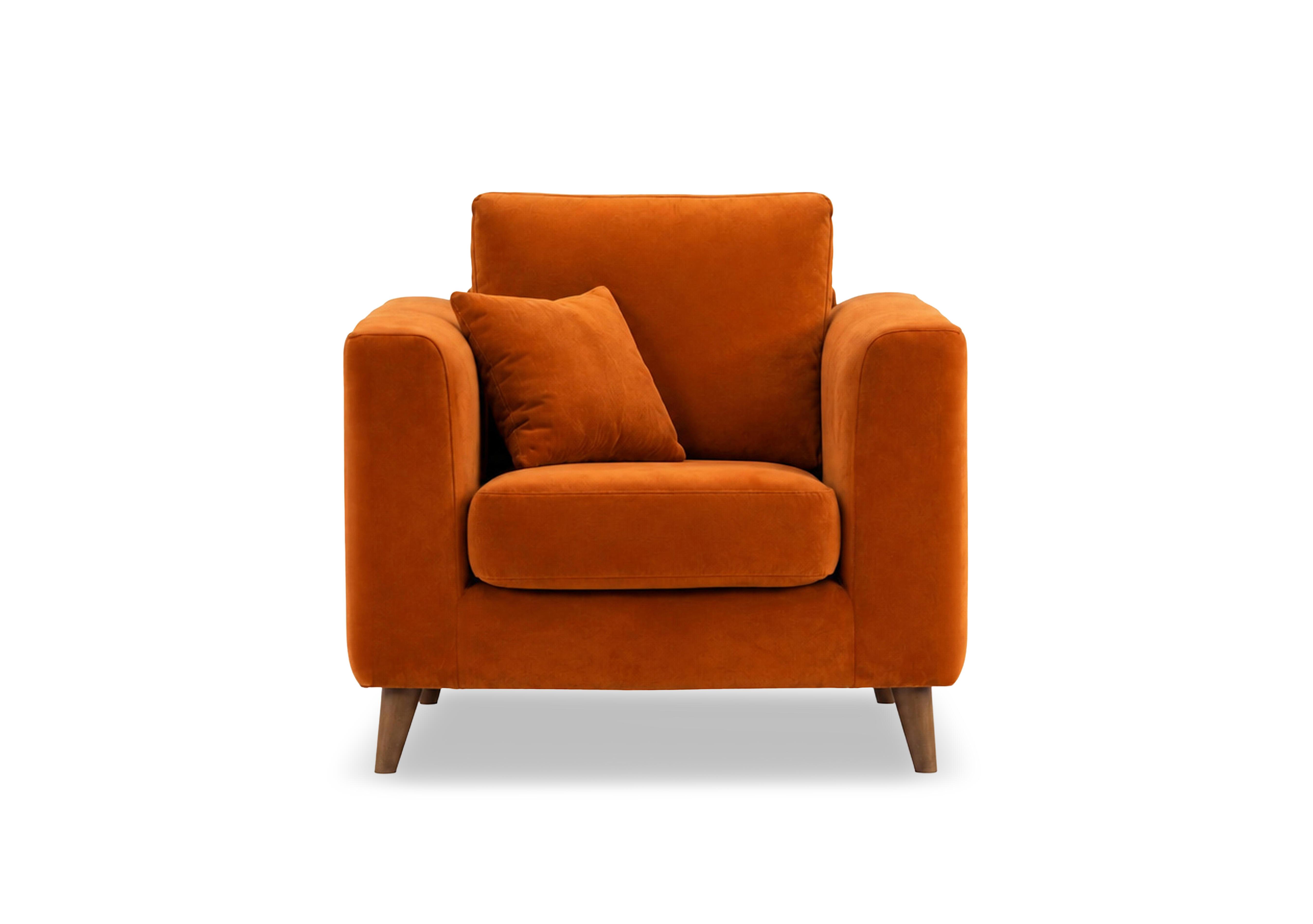 Erin Fabric Armchair in Tiffany Rust Dk Ft on Furniture Village