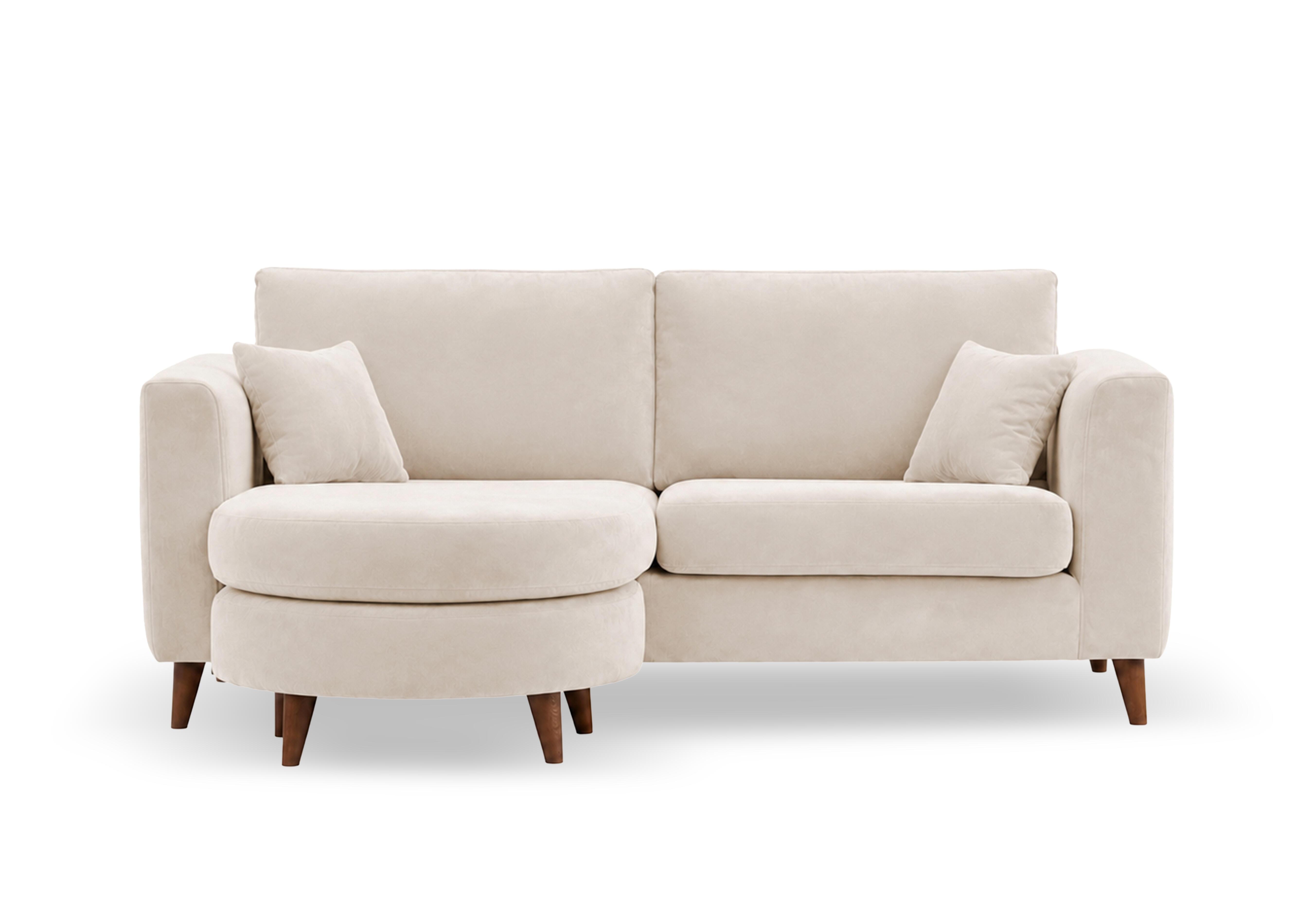 Erin 3 Seater Fabric Sofa with Reversible Chaise End in Tiffany Beige Dk Ft on Furniture Village