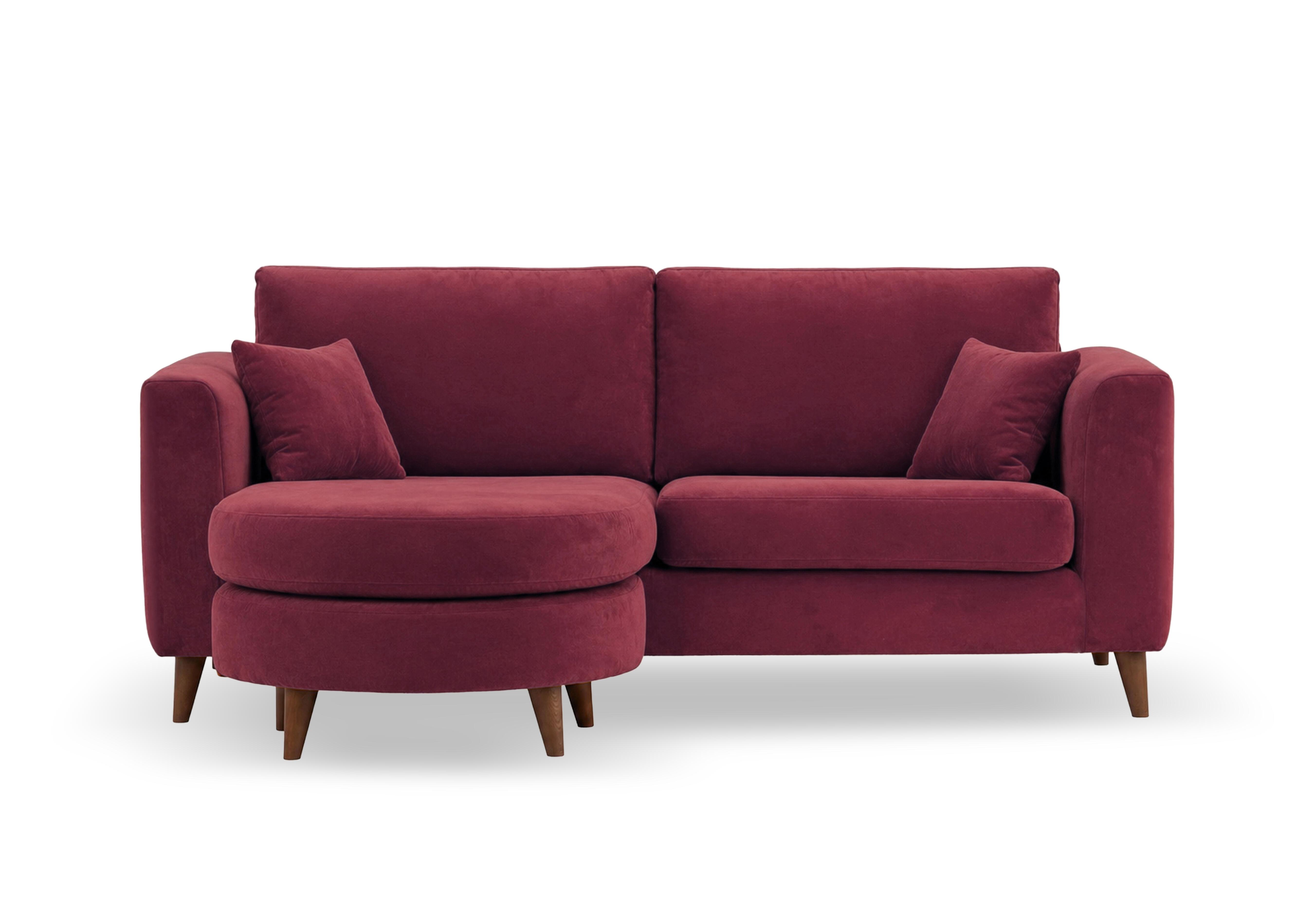 Erin 3 Seater Fabric Sofa with Reversible Chaise End in Tiffany Chianti Dk Ft on Furniture Village