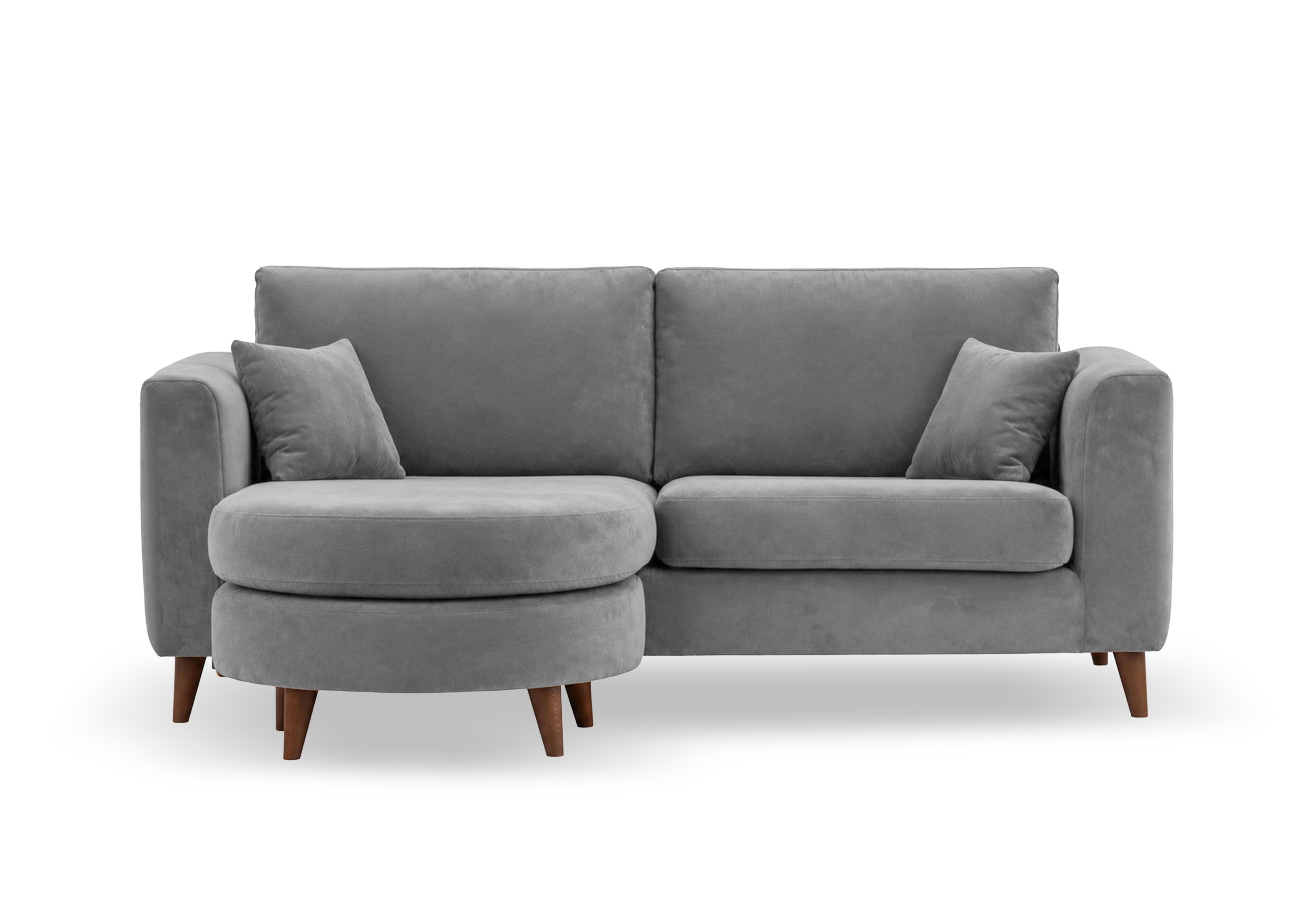 Erin 3 Seater Fabric Sofa with Reversible Chaise End in Tiffany Grey Dk Ft on Furniture Village