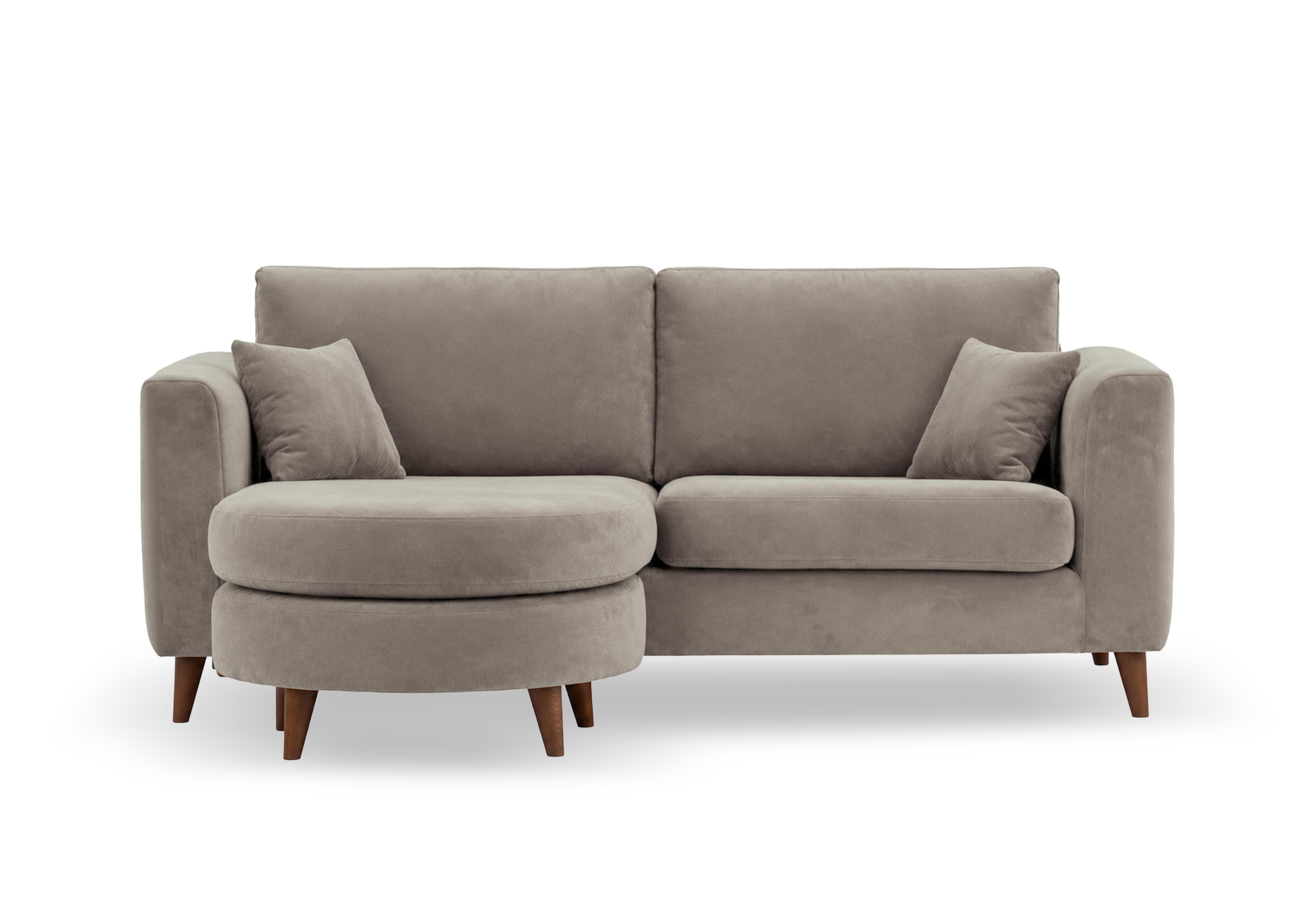 Erin 3 Seater Fabric Sofa with Reversible Chaise End in Tiffany Mika Dk Ft on Furniture Village