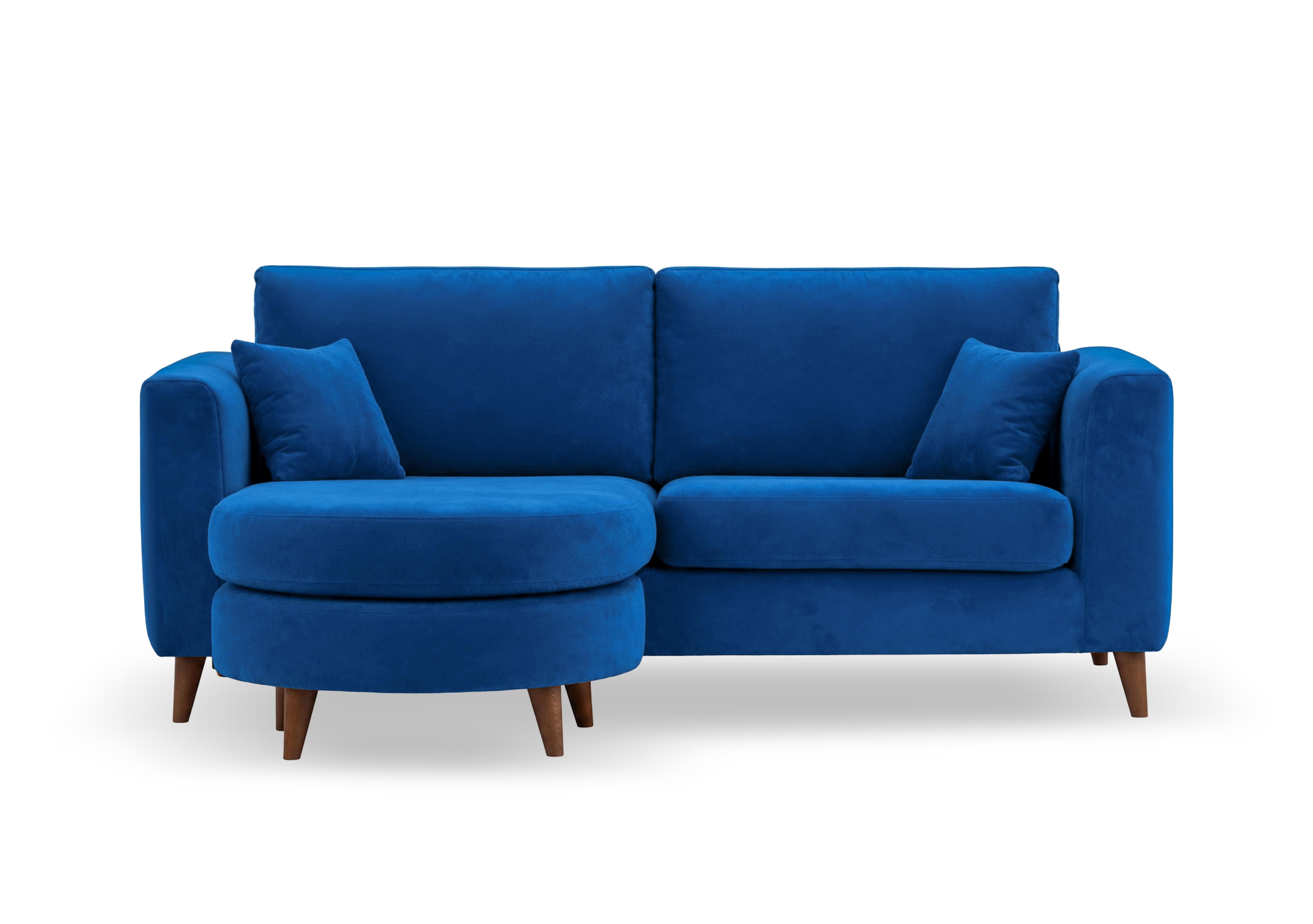 Erin 3 Seater Fabric Sofa with Reversible Chaise End in Tiffany Navy Dk Ft on Furniture Village