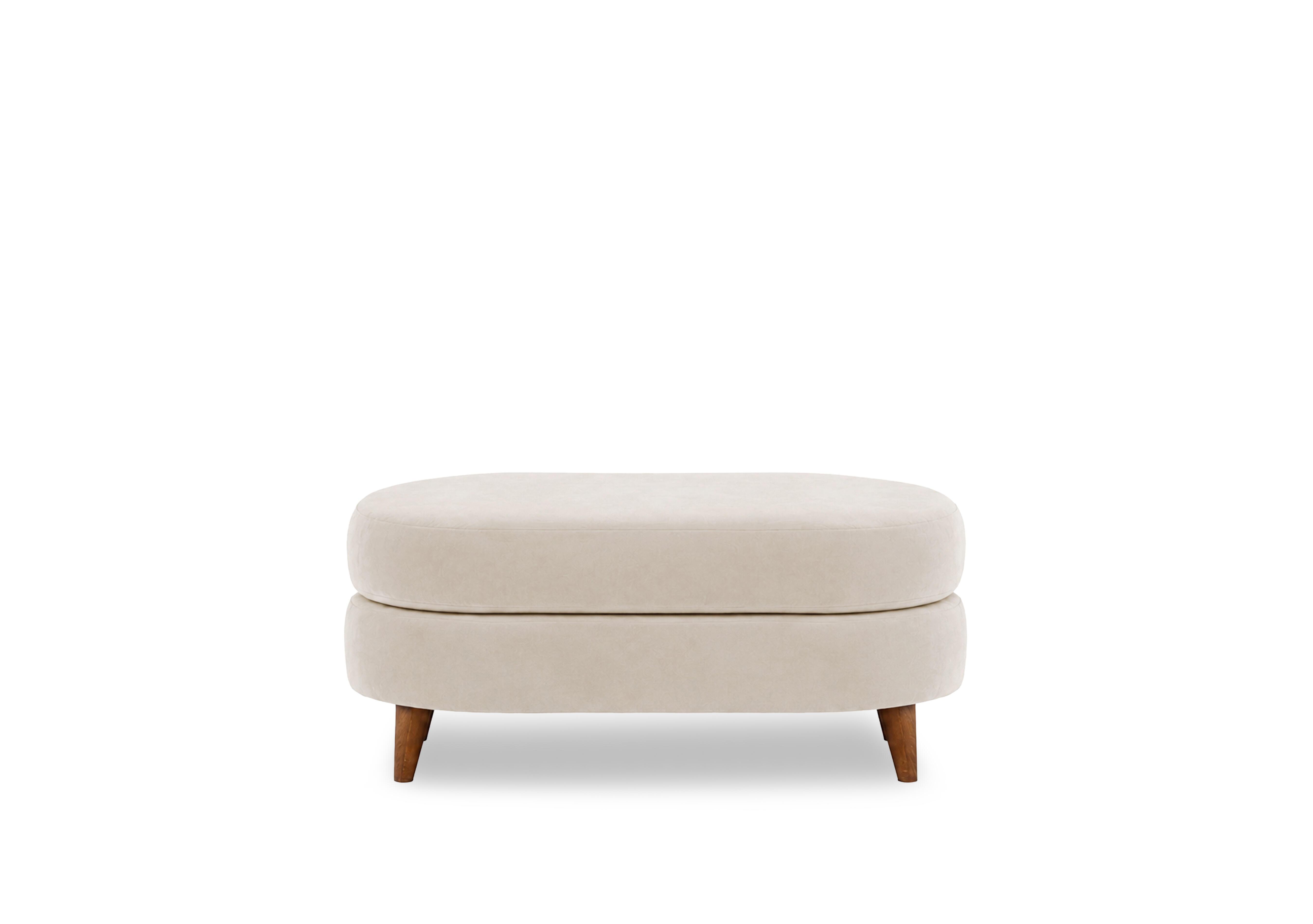 Erin Fabric Oval Footstool in Tiffany Beige Dk Ft on Furniture Village