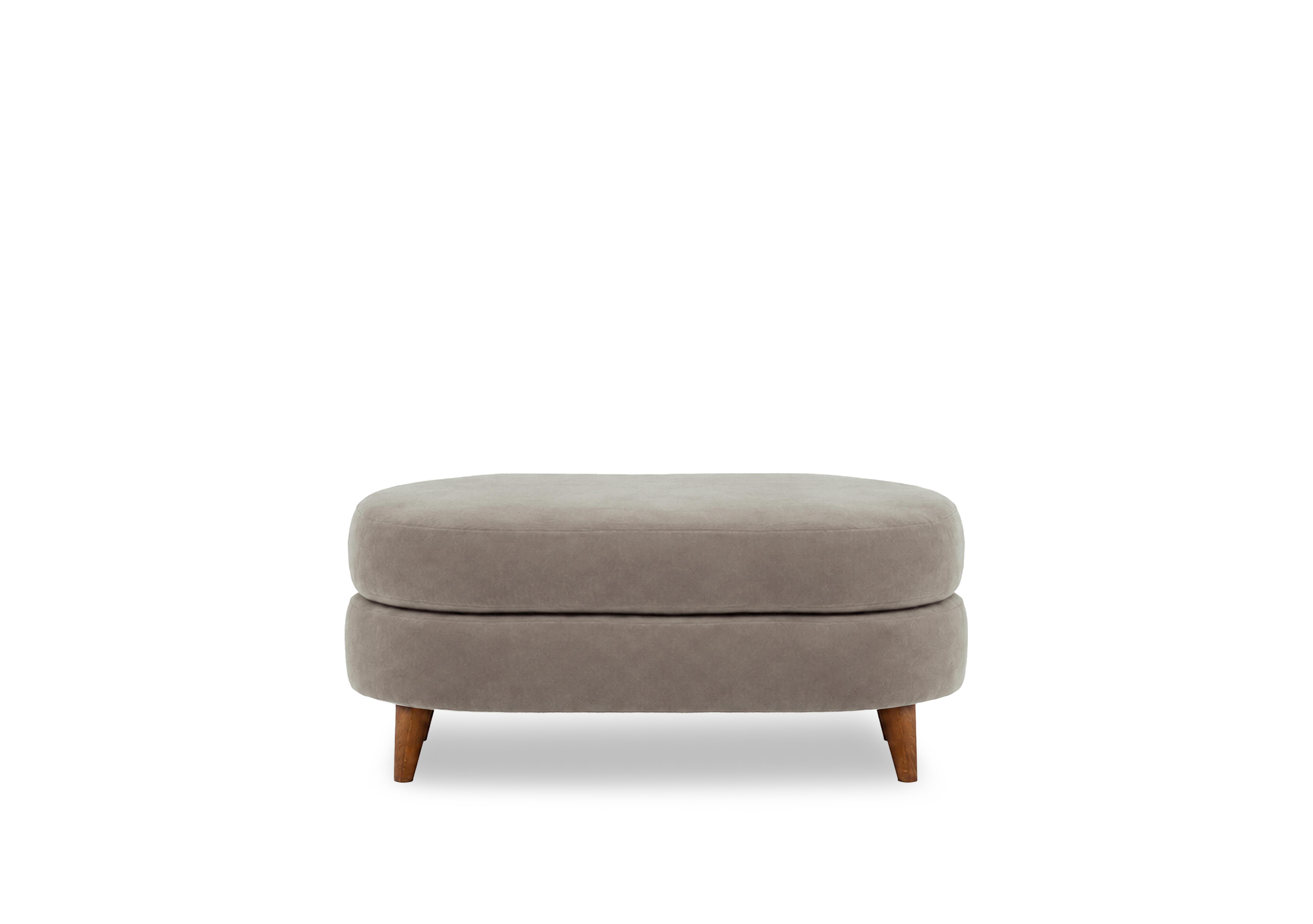 Erin Fabric Oval Footstool in Tiffany Mika Dk Ft on Furniture Village