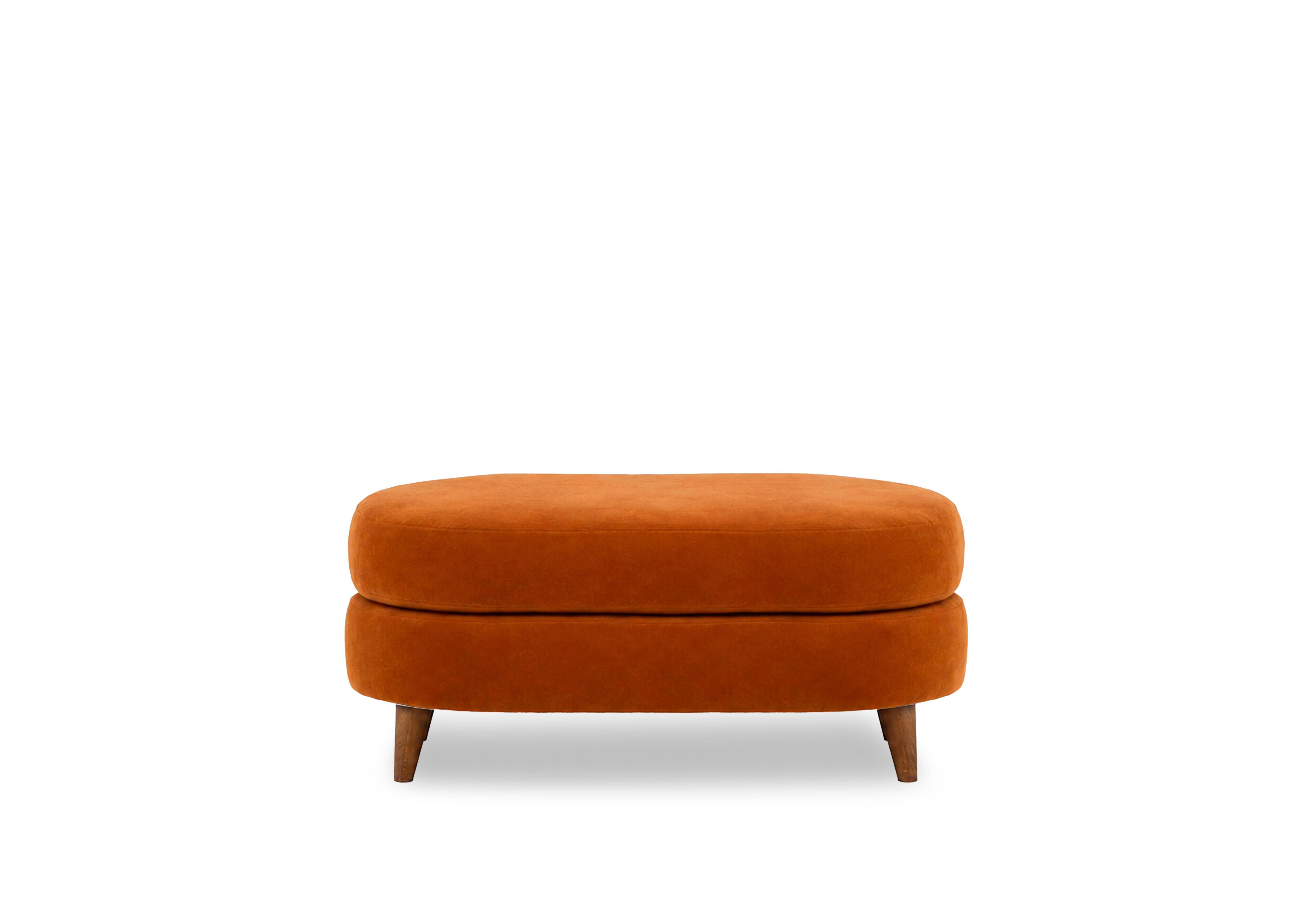 Erin Fabric Oval Footstool in Tiffany Rust Dk Ft on Furniture Village