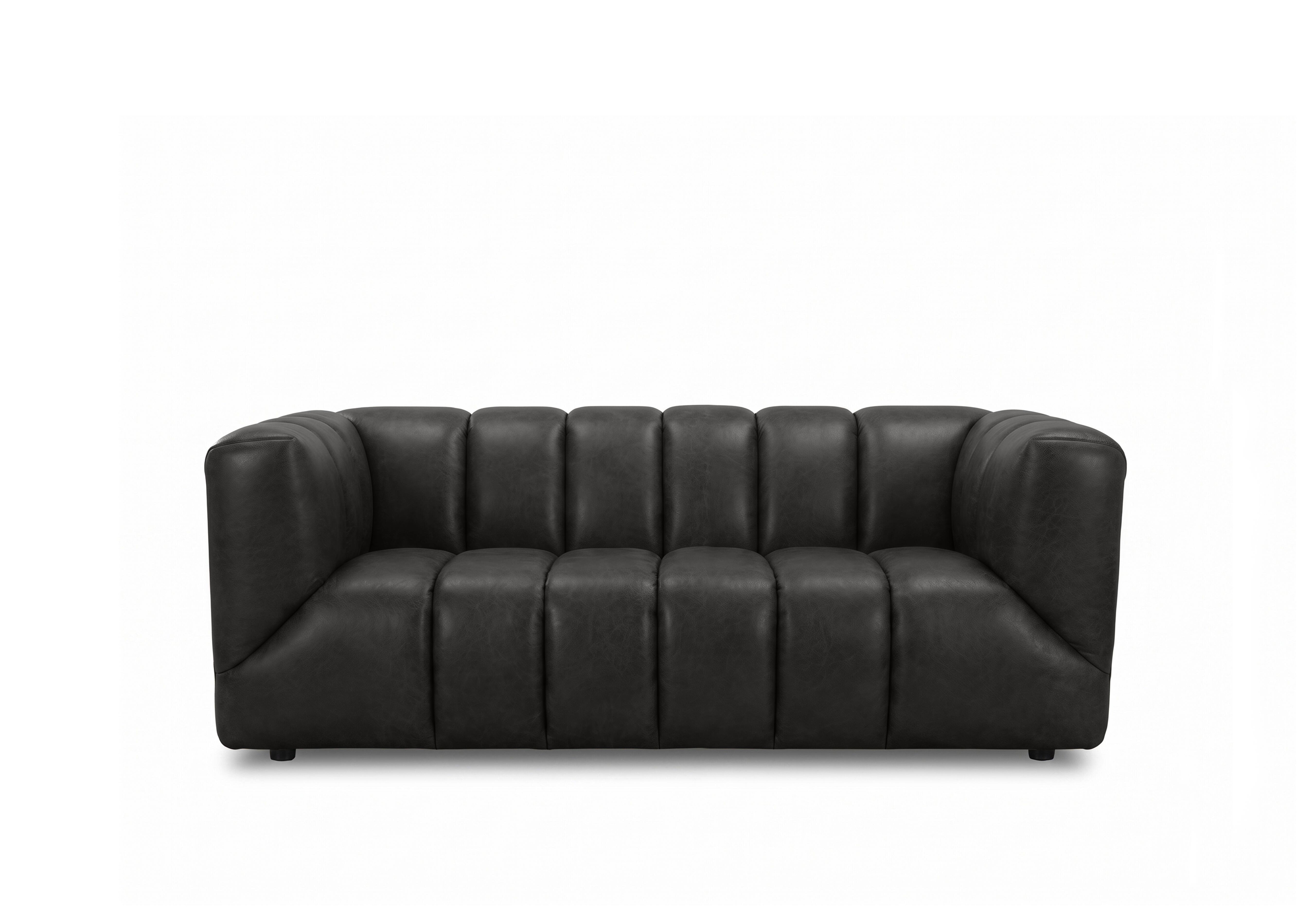 Henna 2 Seater Leather Sofa in Gunmetal H6312 on Furniture Village