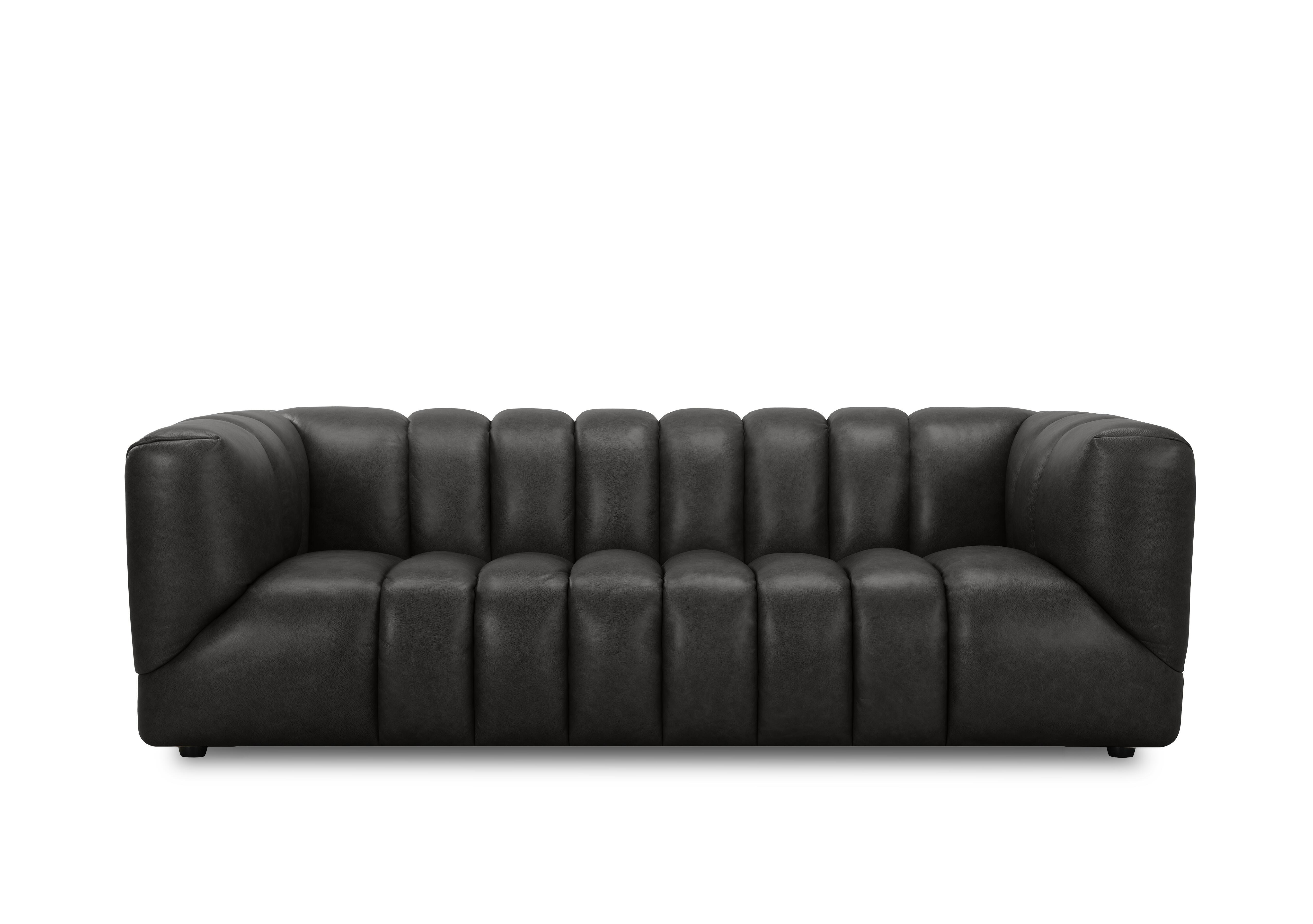 Henna 2.5 Seater Leather Sofa in Gunmetal H6312 on Furniture Village