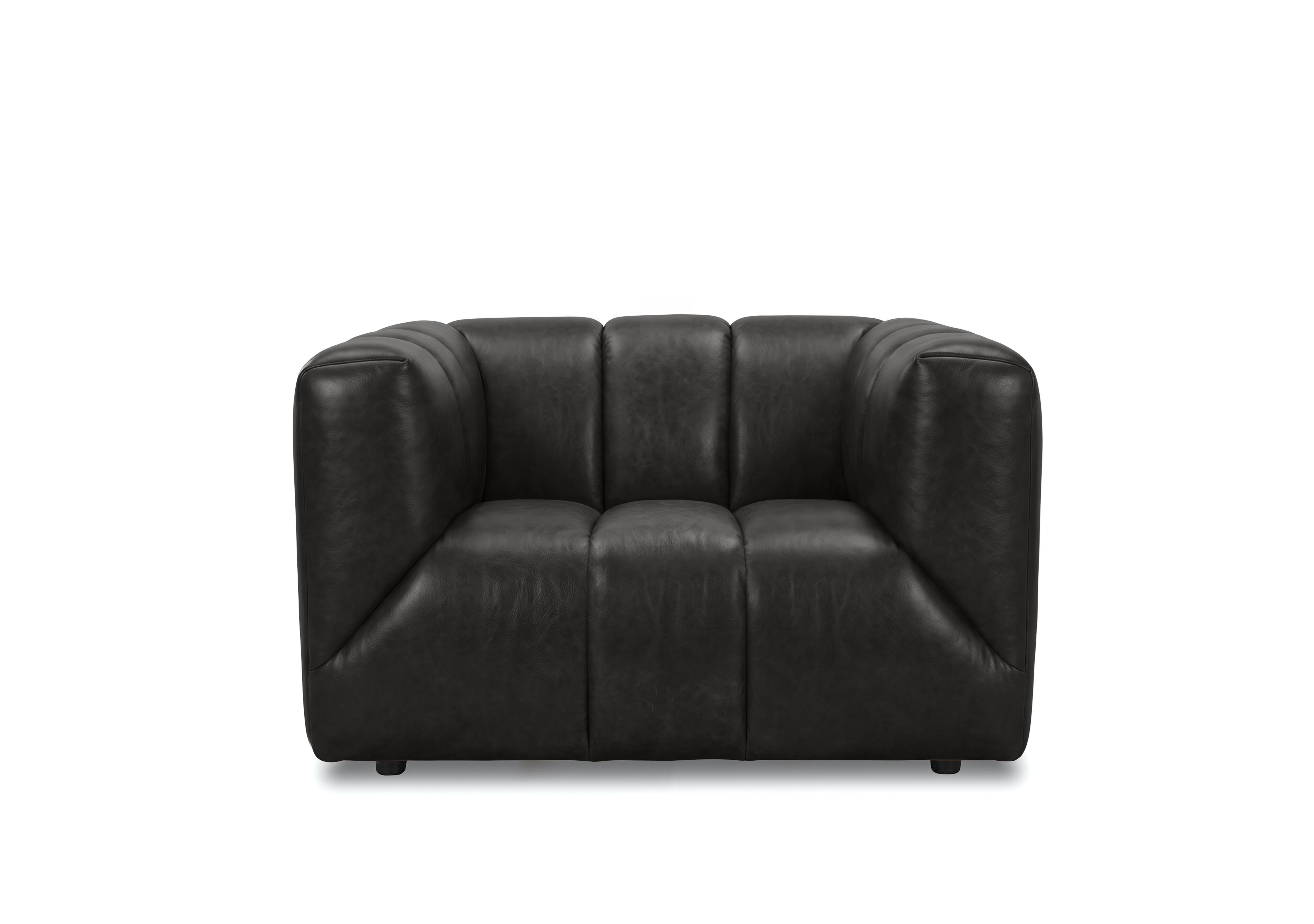 Henna Leather Armchair in Gunmetal H6312 on Furniture Village