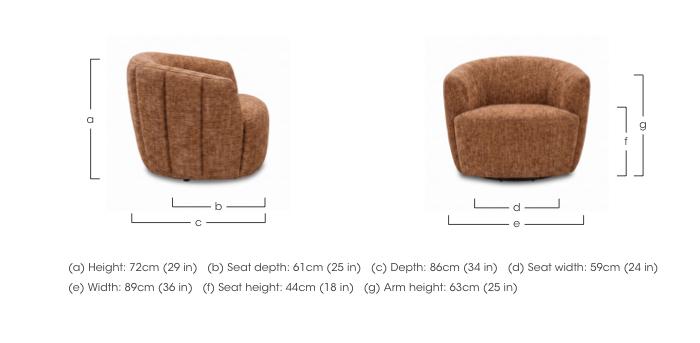 Henna Fabric Swivel Accent Chair in  on Furniture Village