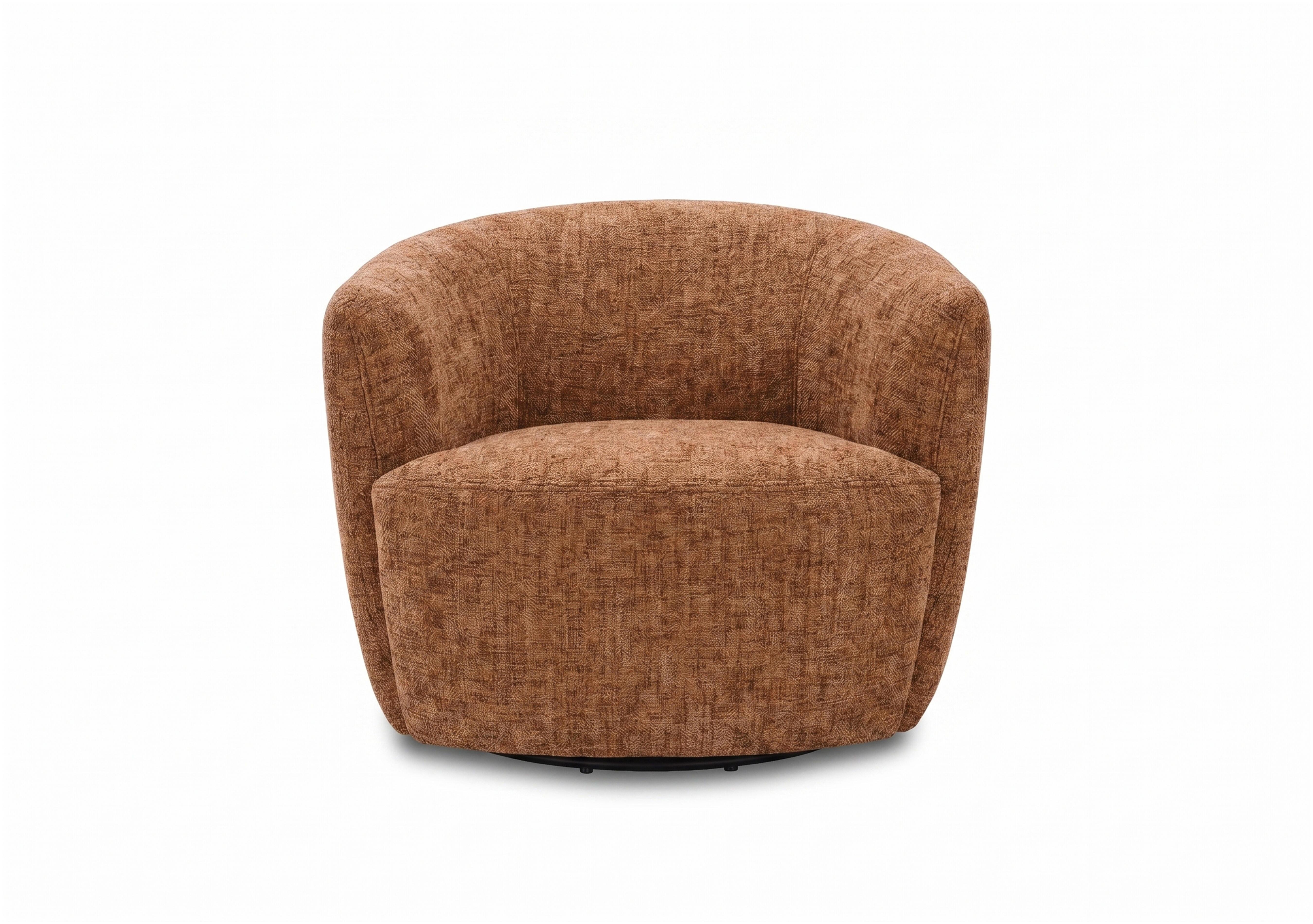 Henna Fabric Swivel Accent Chair in Rust Tx2902 on Furniture Village