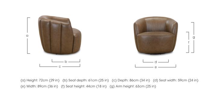 Henna Leather Swivel Accent Chair in  on Furniture Village