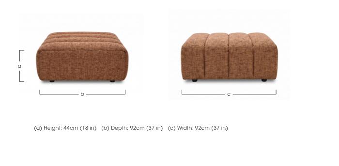 Henna Rectangular Fabric Footstool in  on Furniture Village