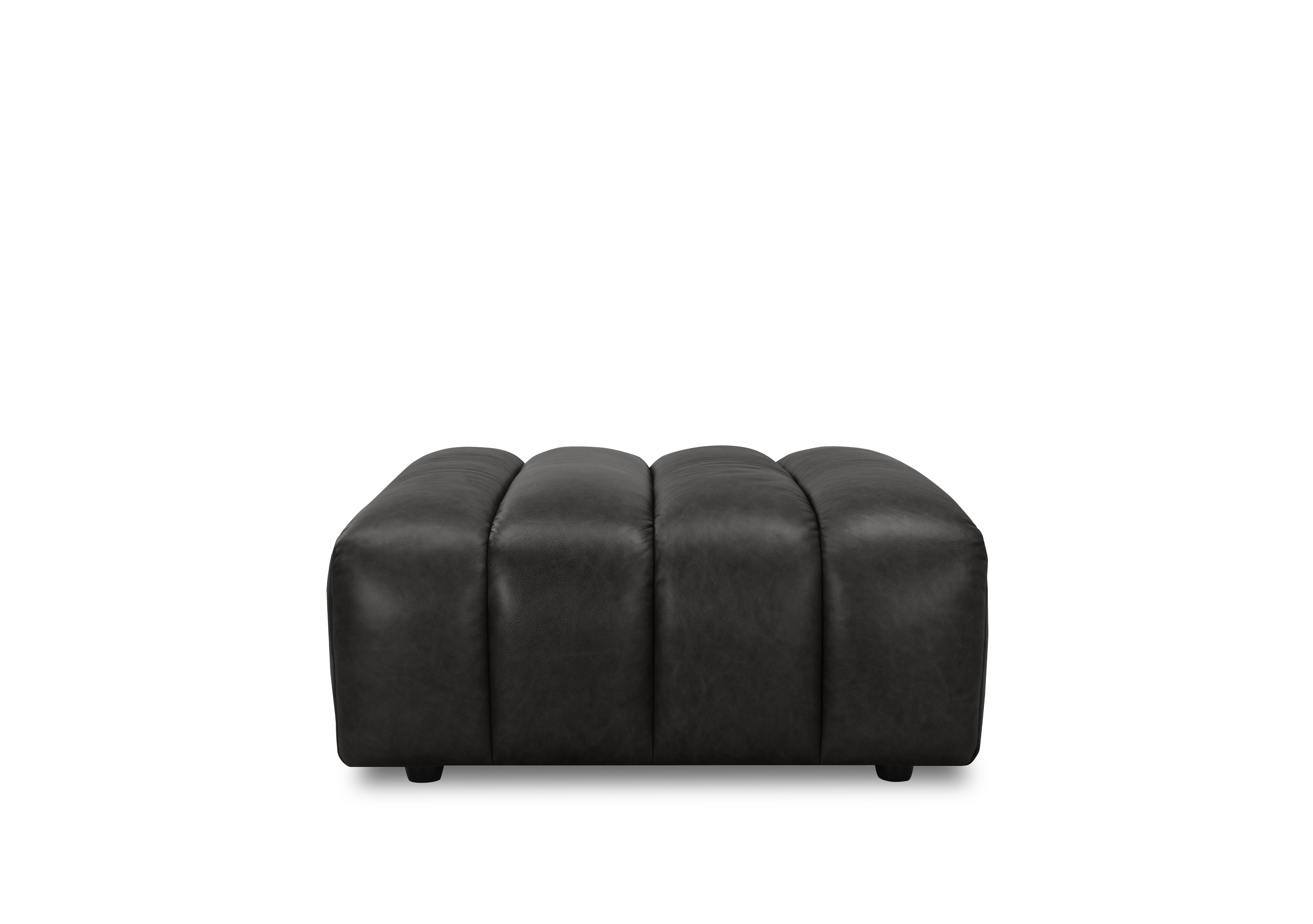 Henna Rectangular Leather Footstool in Gunmetal H6312 on Furniture Village