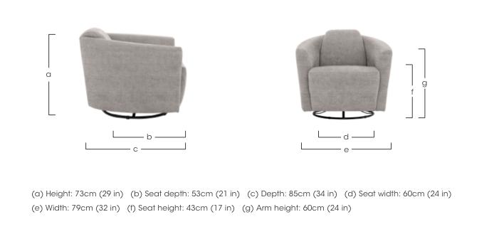 Ketty Fabric Swivel Accent Chair in  on Furniture Village