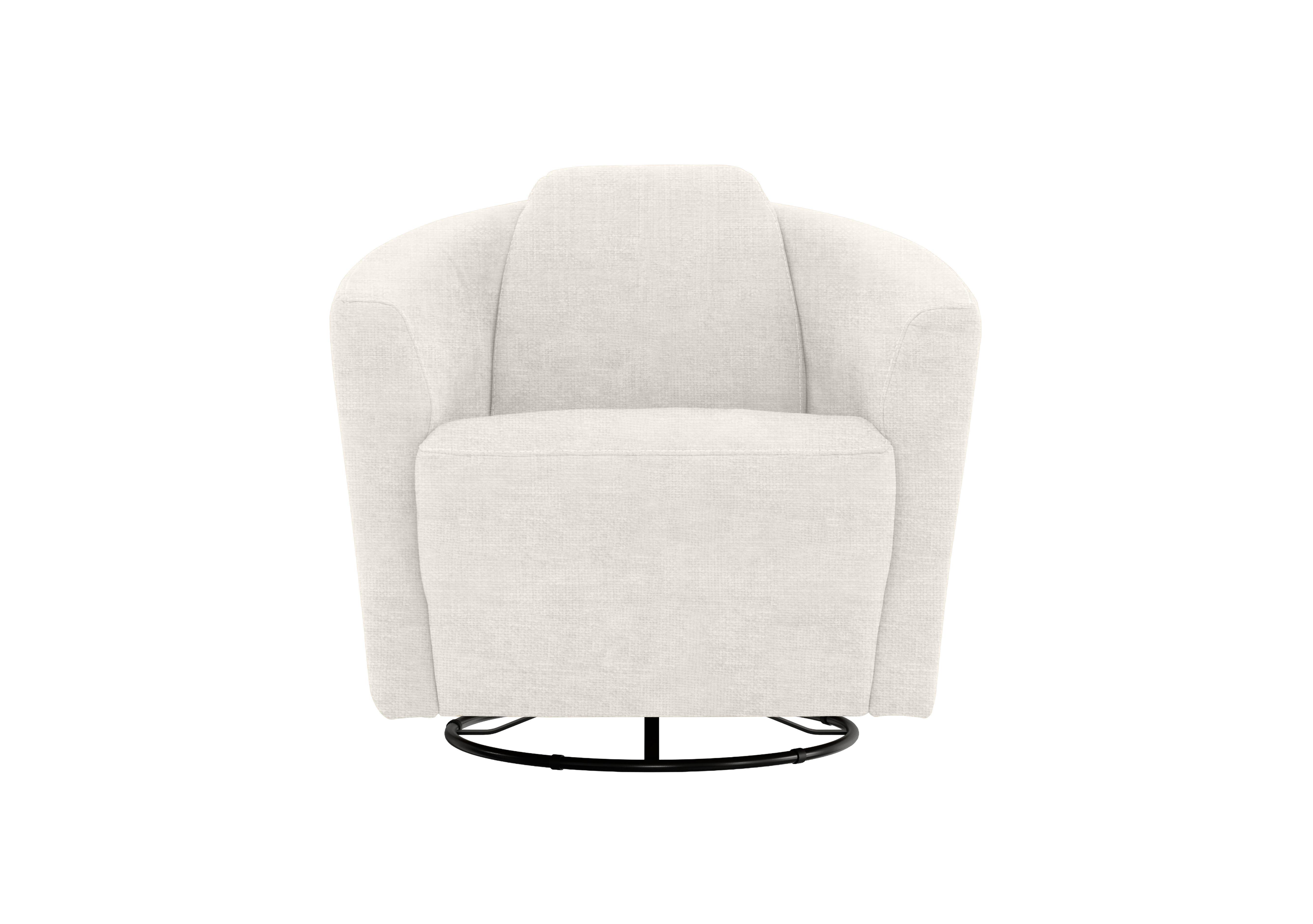 Ketty Fabric Swivel Accent Chair in Baobab Bianco 500 on Furniture Village