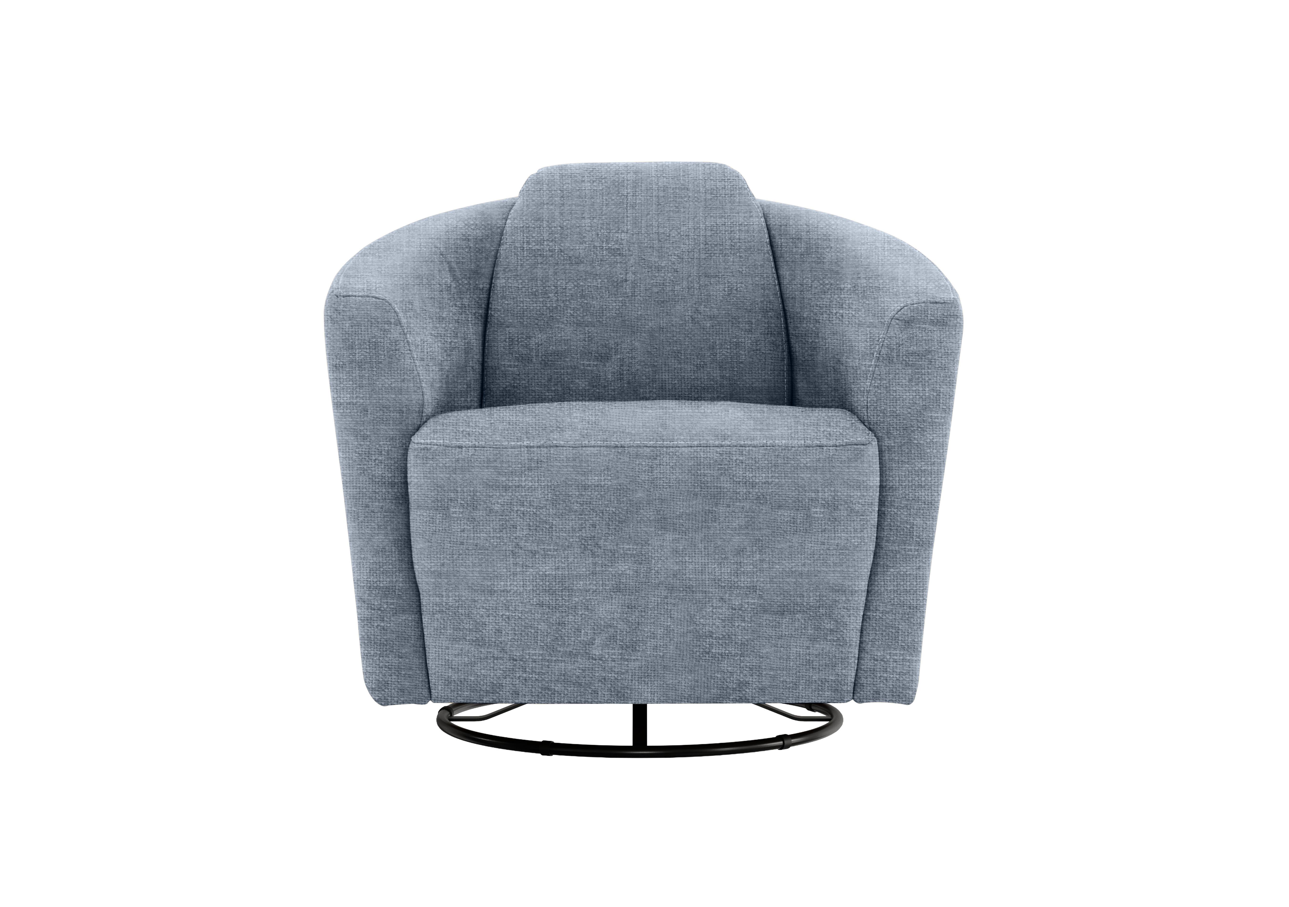 Ketty Fabric Swivel Accent Chair in Zoia Baby Blue 9396 on Furniture Village