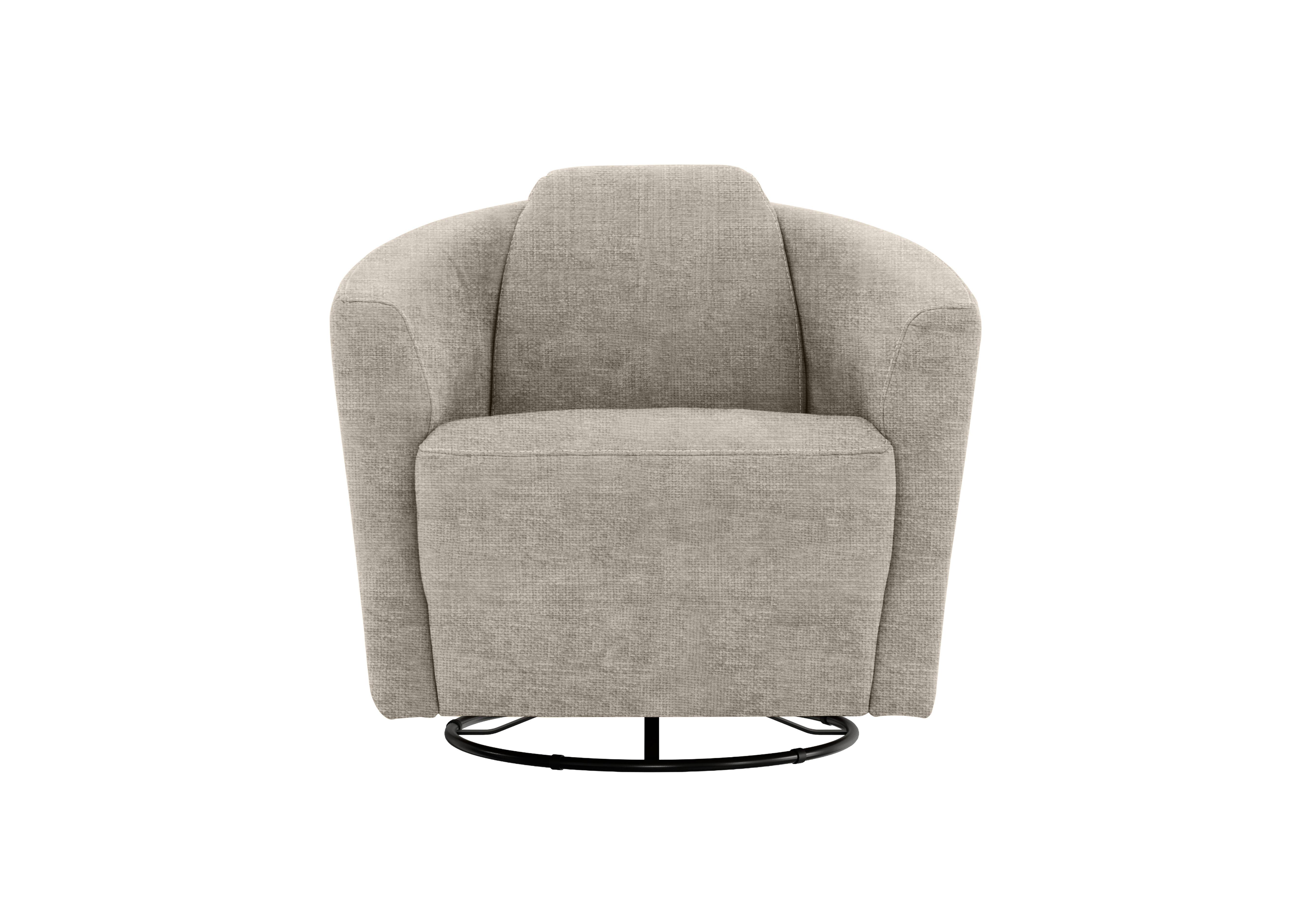 Ketty Fabric Swivel Accent Chair in Zoia Beige 9020 on Furniture Village