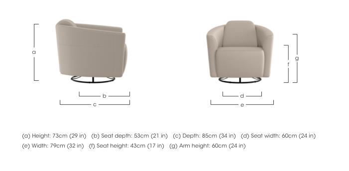 Ketty Leather Swivel Chair in  on Furniture Village
