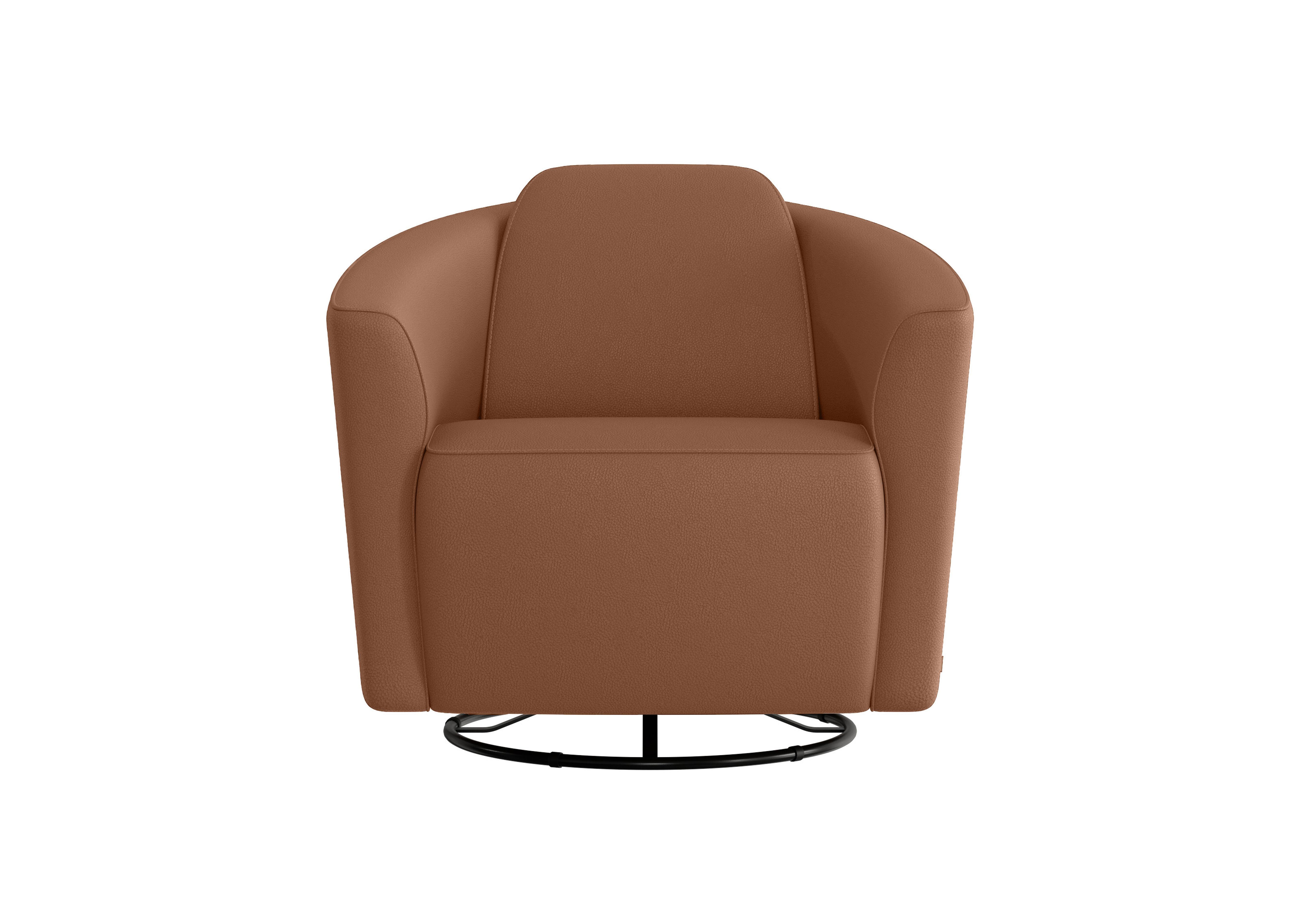Ketty Leather Swivel Chair in Torello Cuoio 372 on Furniture Village