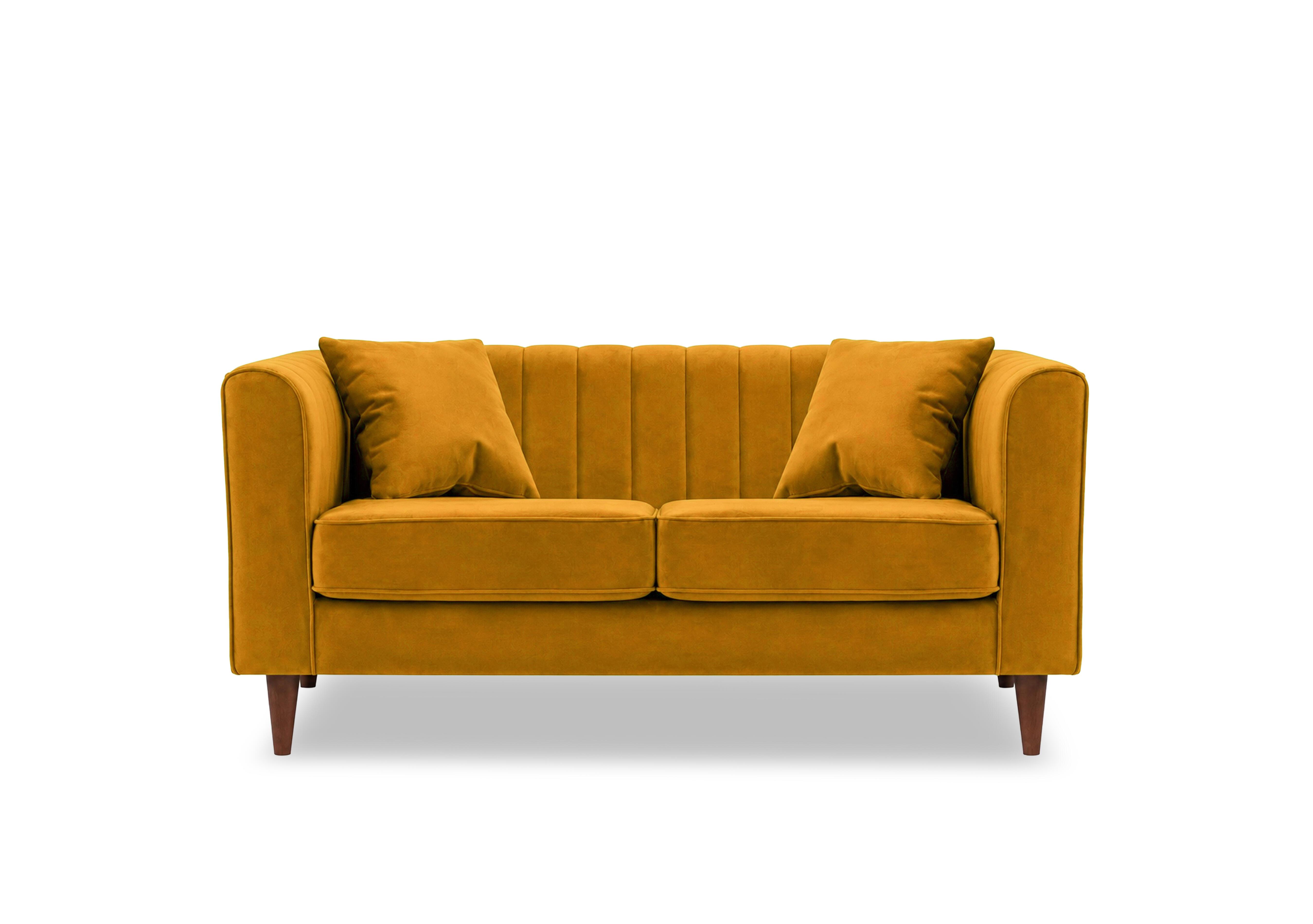 Margo 2 Seater Fabric Sofa in Tiffany Mustard Dk Ft on Furniture Village