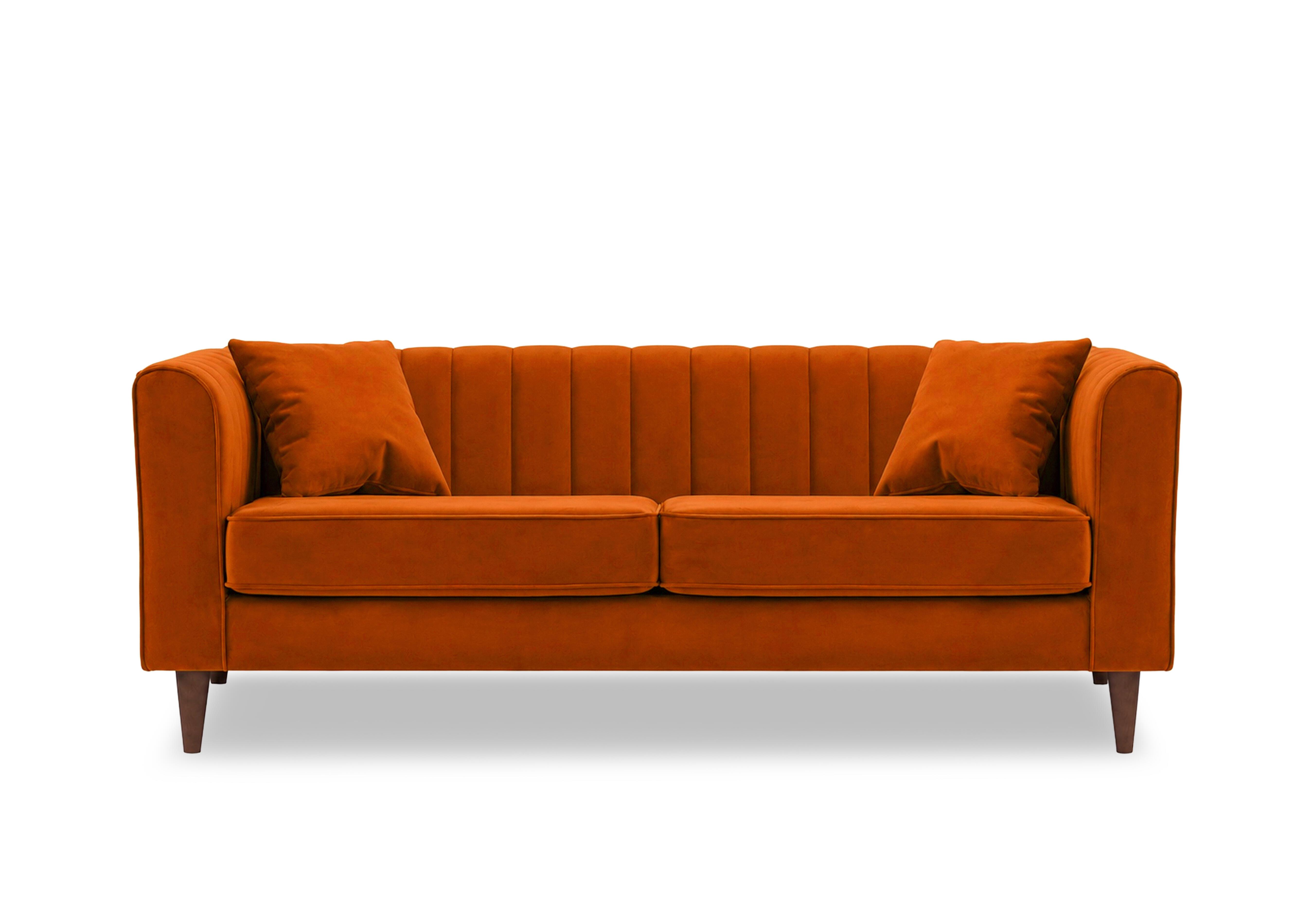 Margo 3 Seater Fabric Sofa in Tiffany Rust Dk Ft on Furniture Village