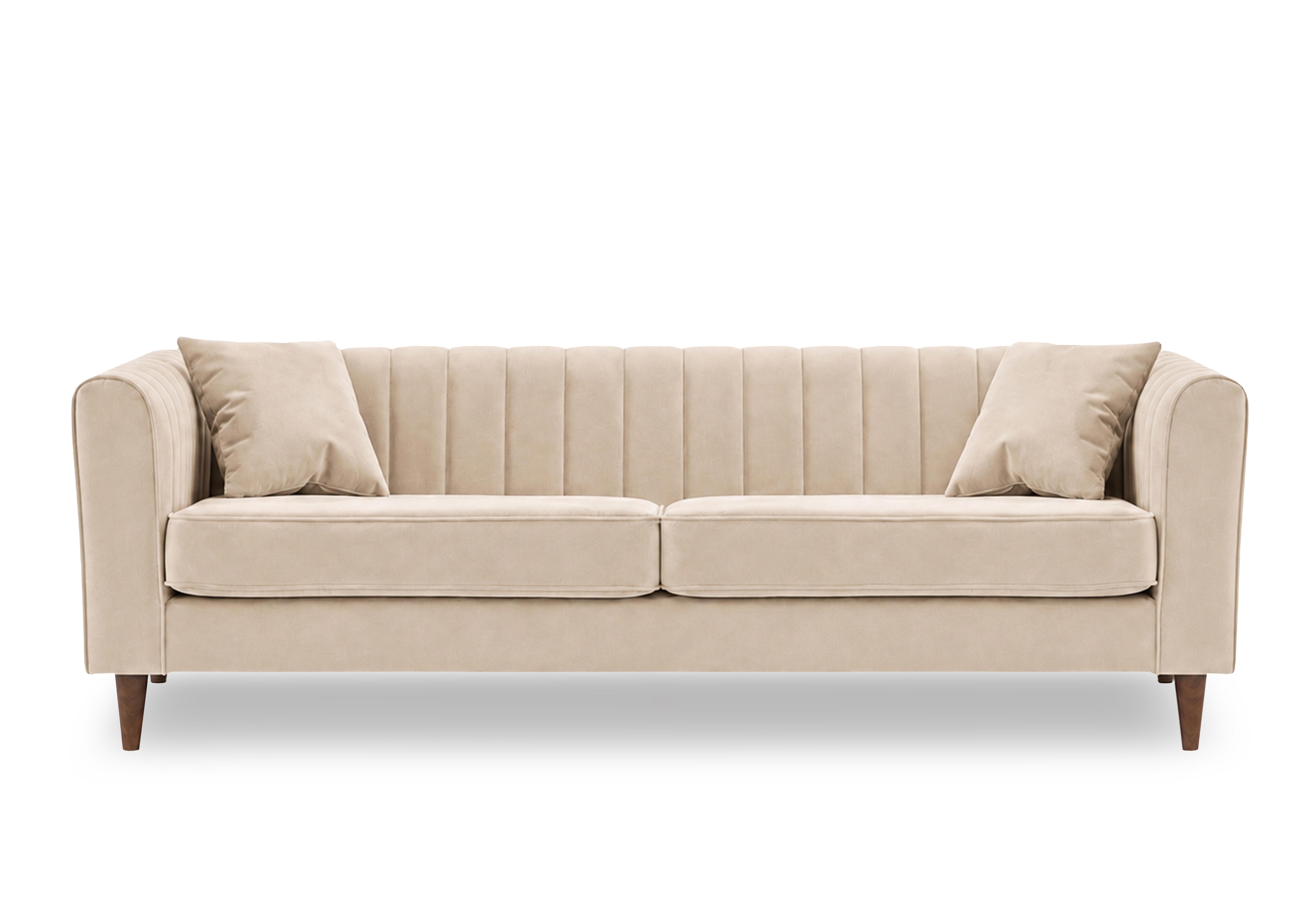 Margo 4 Seater Fabric Sofa in Tiffany Beige Dk Ft on Furniture Village