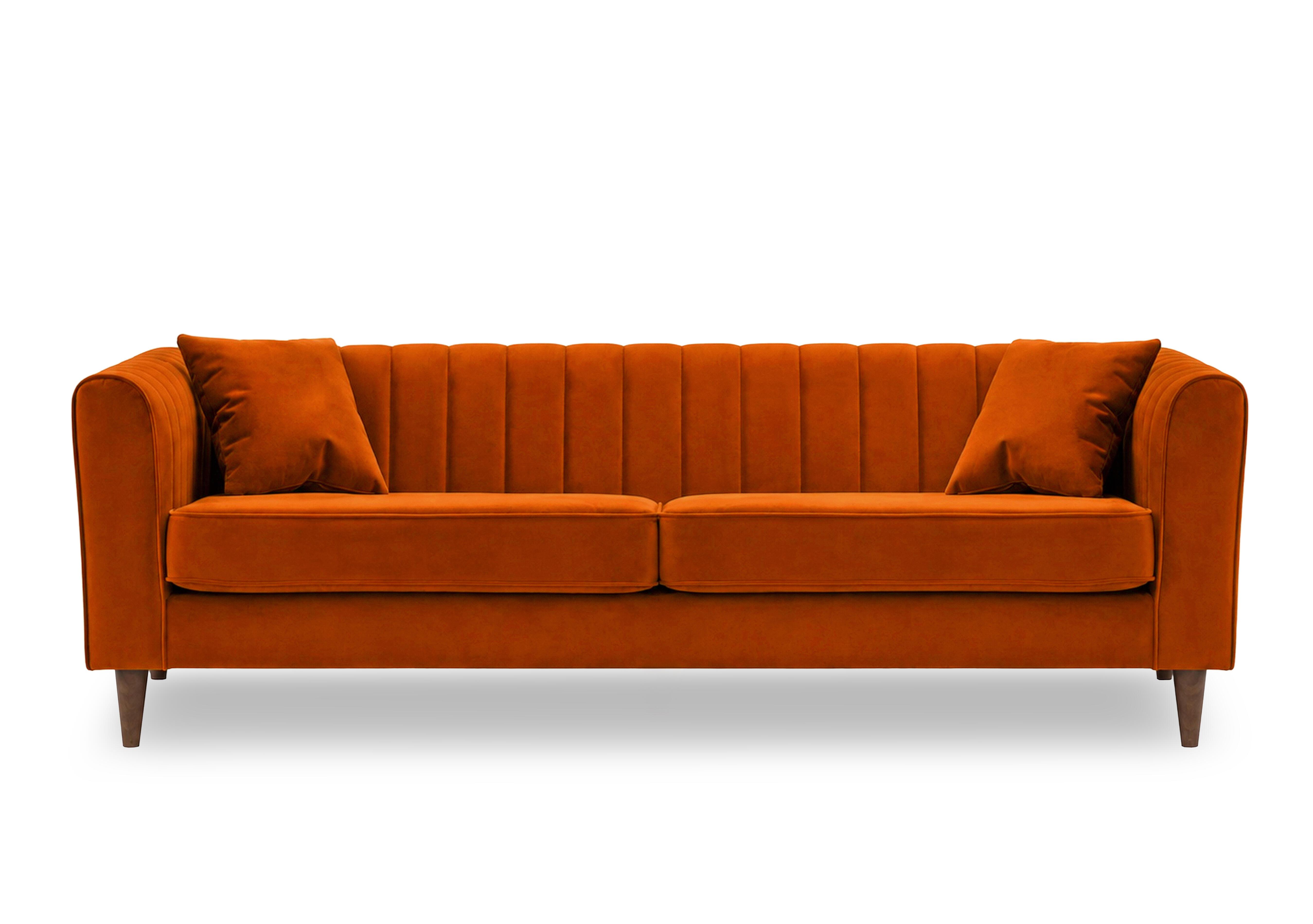 Margo 4 Seater Fabric Sofa in Tiffany Rust Dk Ft on Furniture Village
