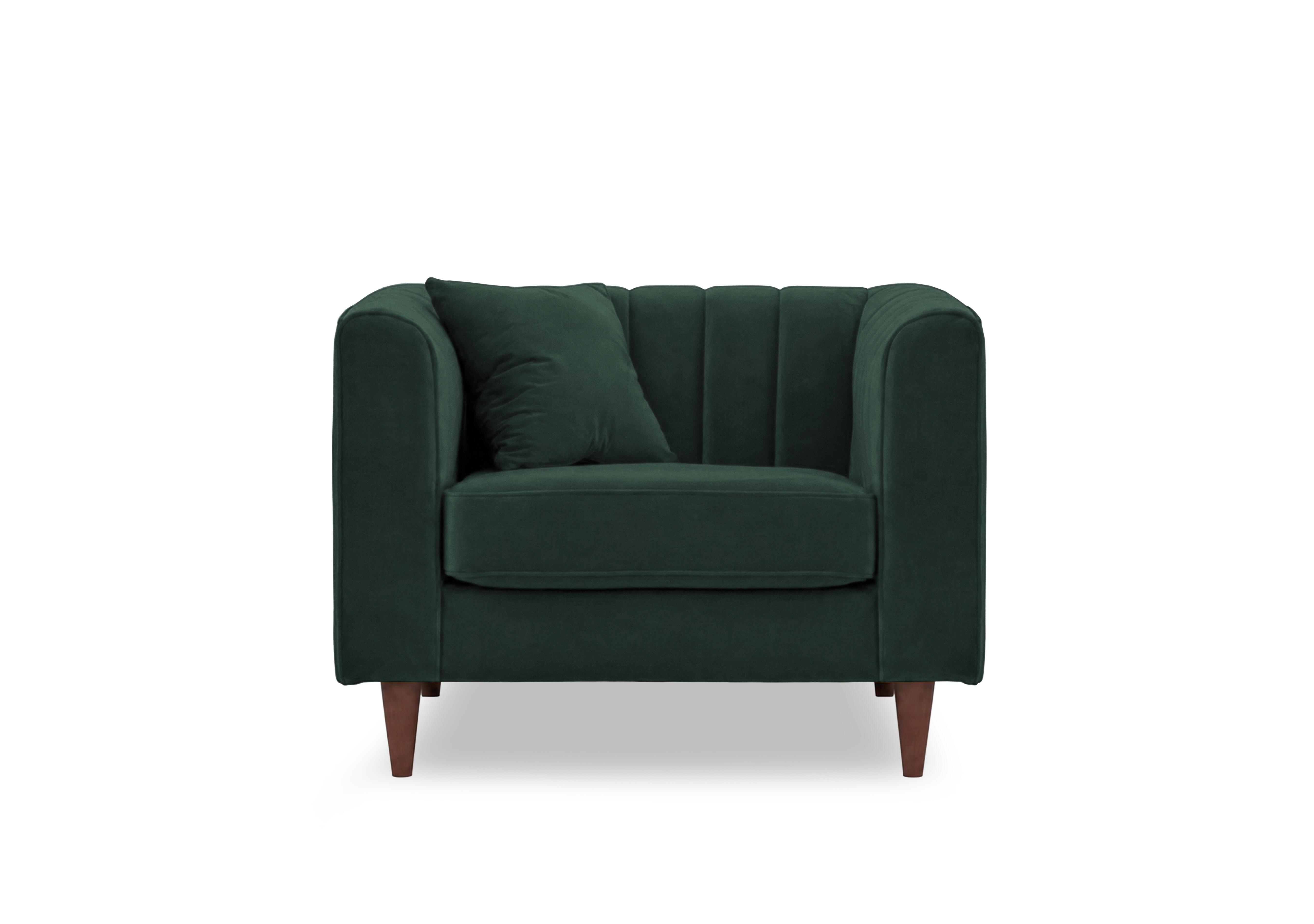 Margo Fabric Armchair in Tiffany Jungle Green Dk Ft on Furniture Village