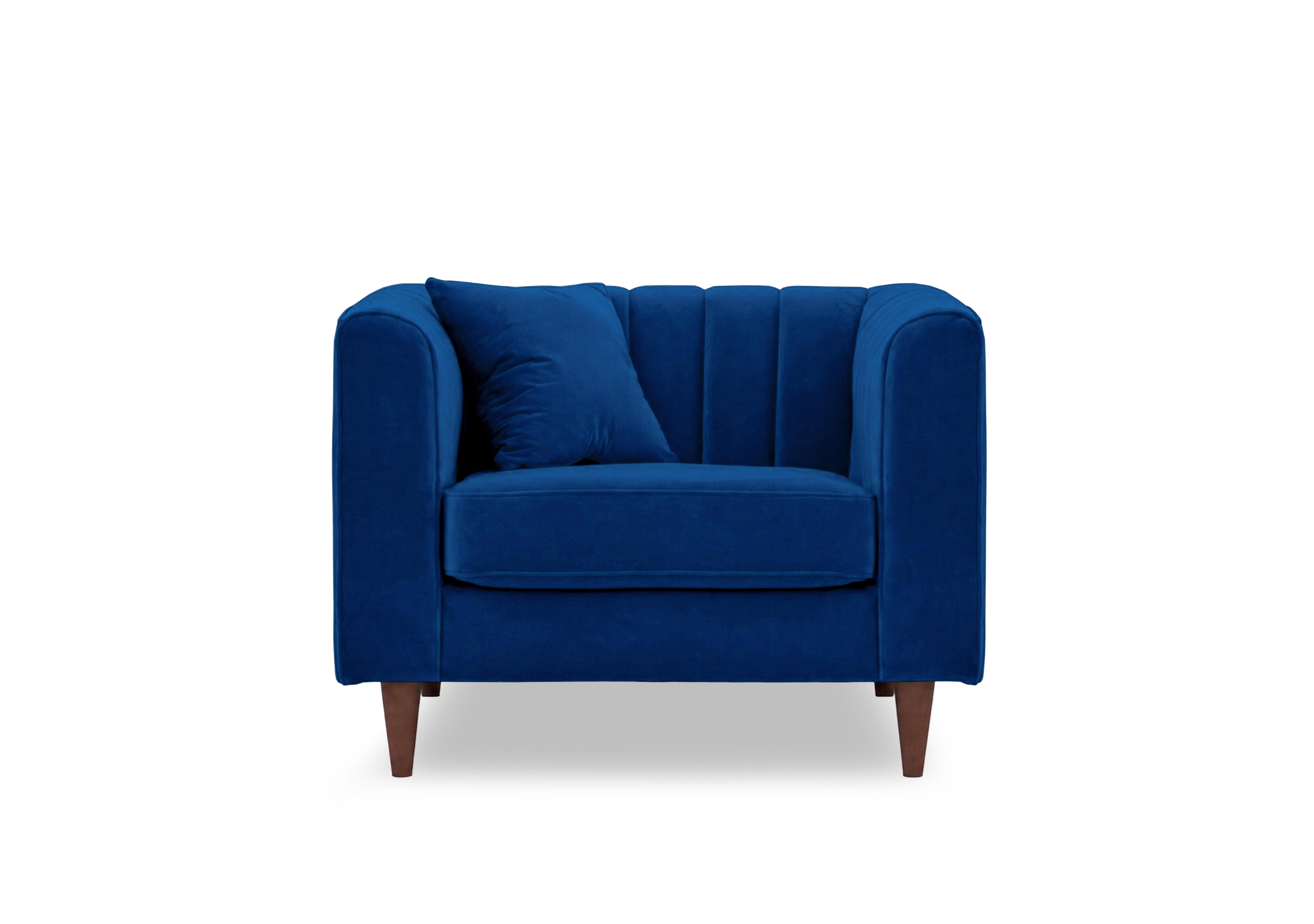 Margo Fabric Armchair in Tiffany Navy Dk Ft on Furniture Village