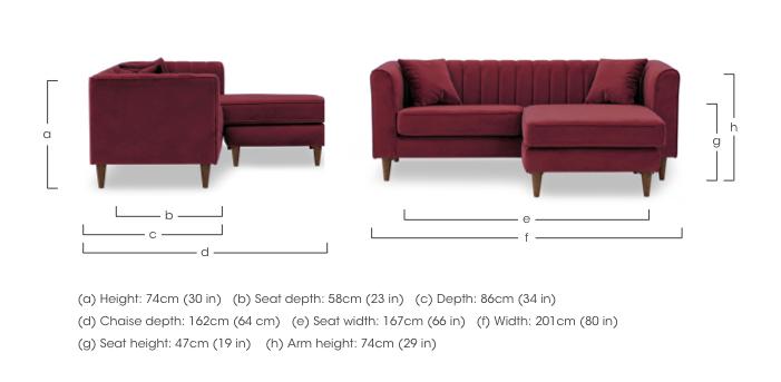 Margo 3 Seater Sofa Fabric with Reversible Chaise End in  on Furniture Village