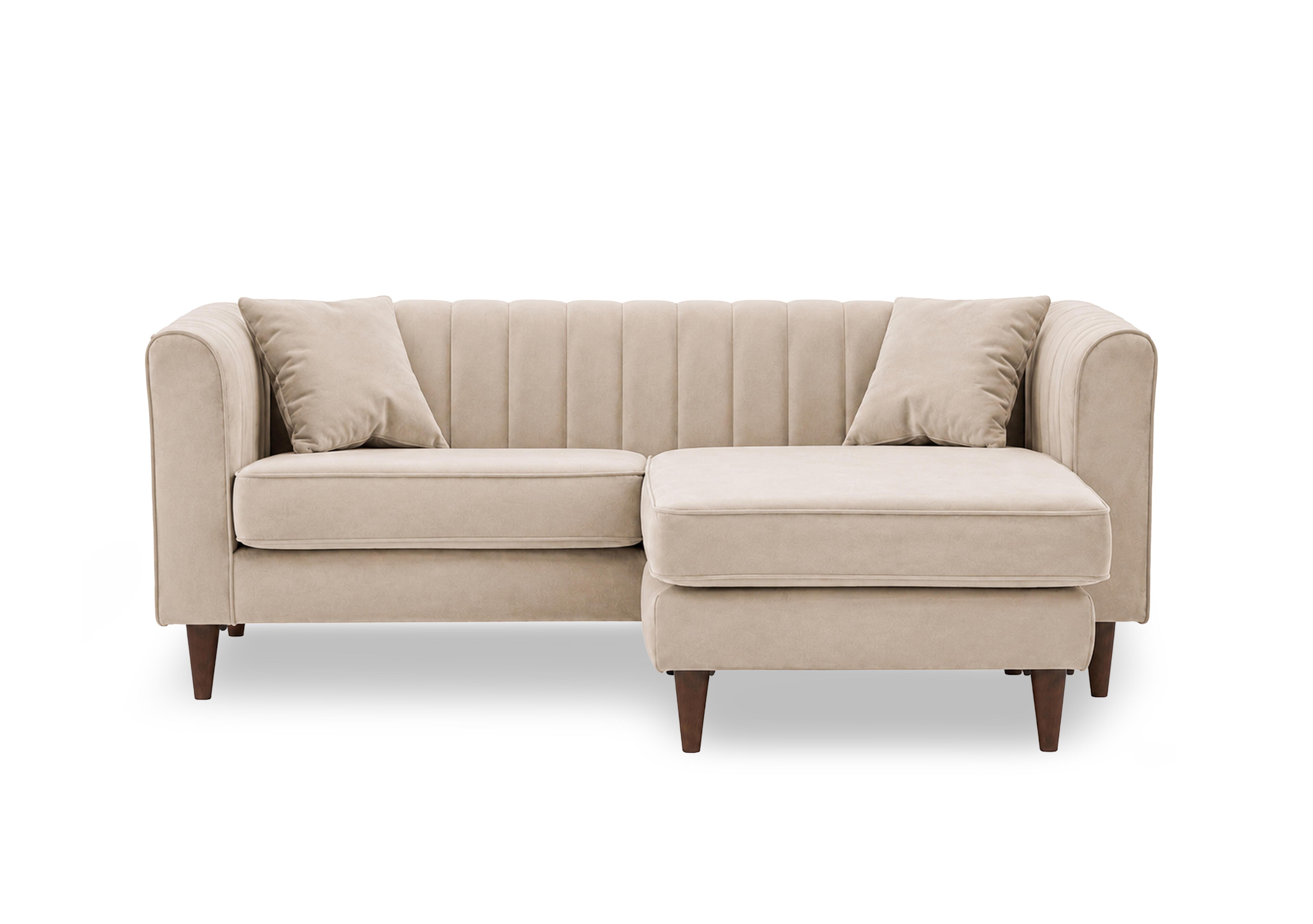 Margo 3 Seater Sofa Fabric with Reversible Chaise End in Tiffany Beige Dk Ft on Furniture Village