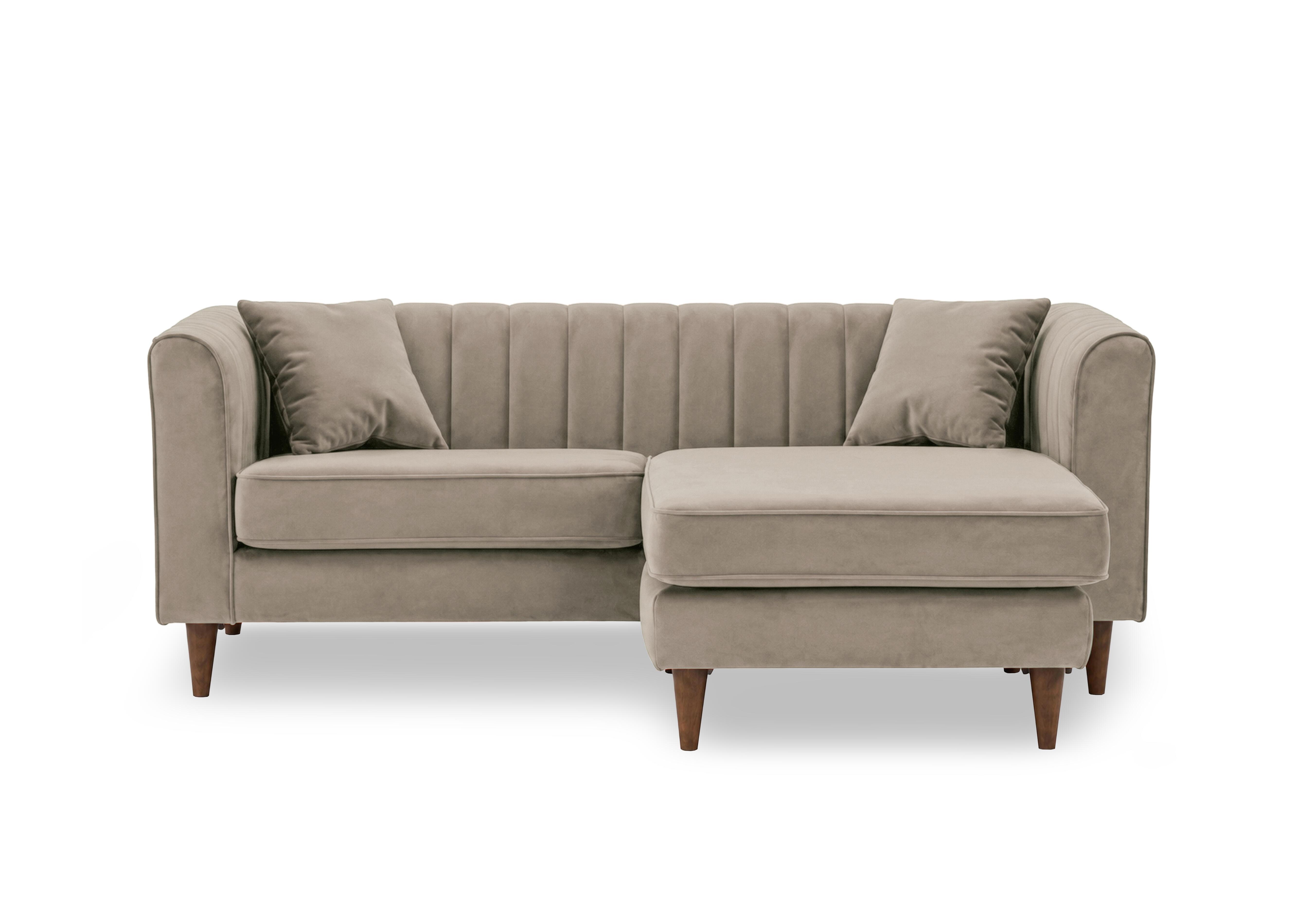 Margo 3 Seater Sofa Fabric with Reversible Chaise End in Tiffany Mika Dk Ft on Furniture Village