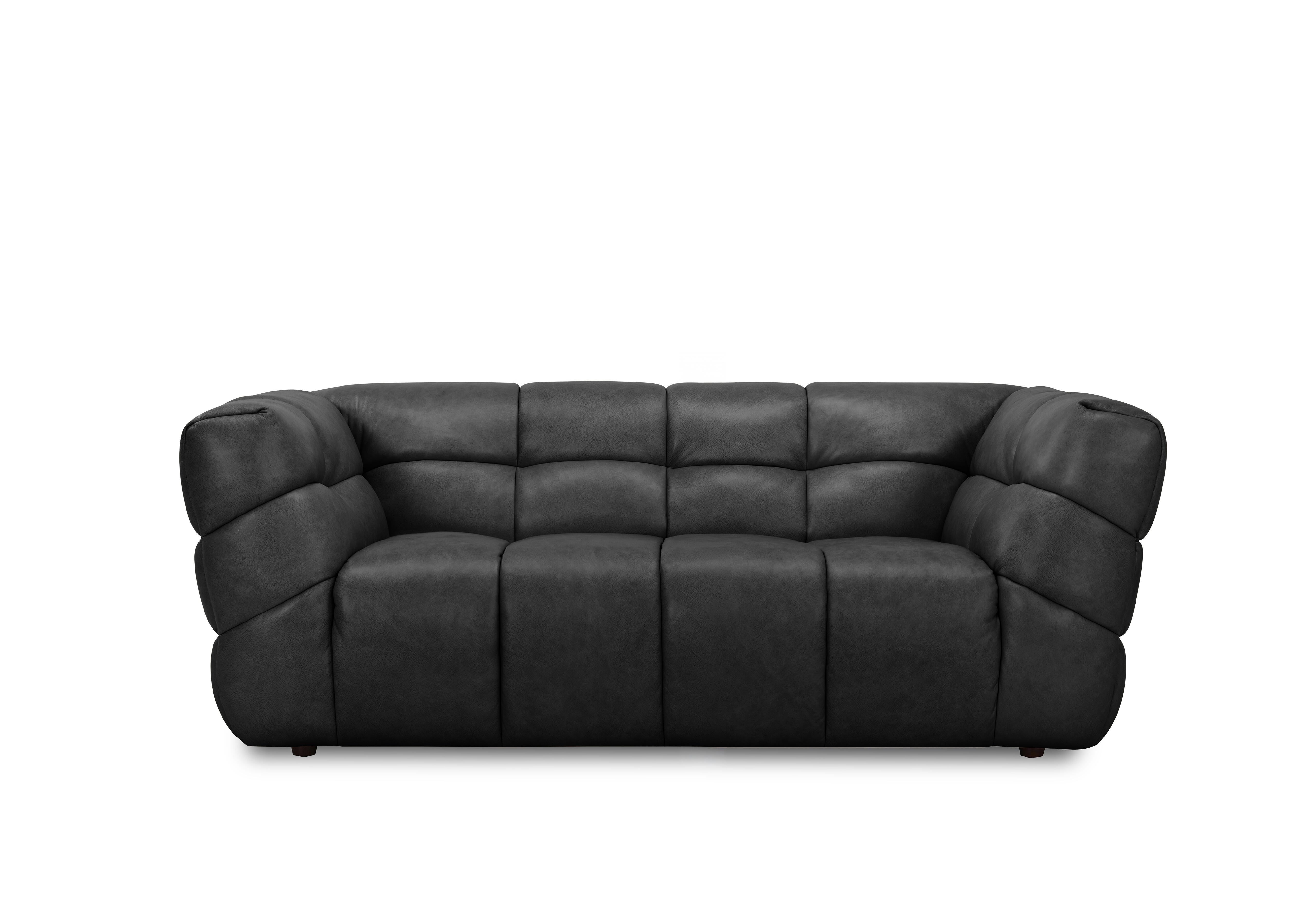 Mellow 2 Seater Leather Sofa in Gunmetal H6312 on Furniture Village