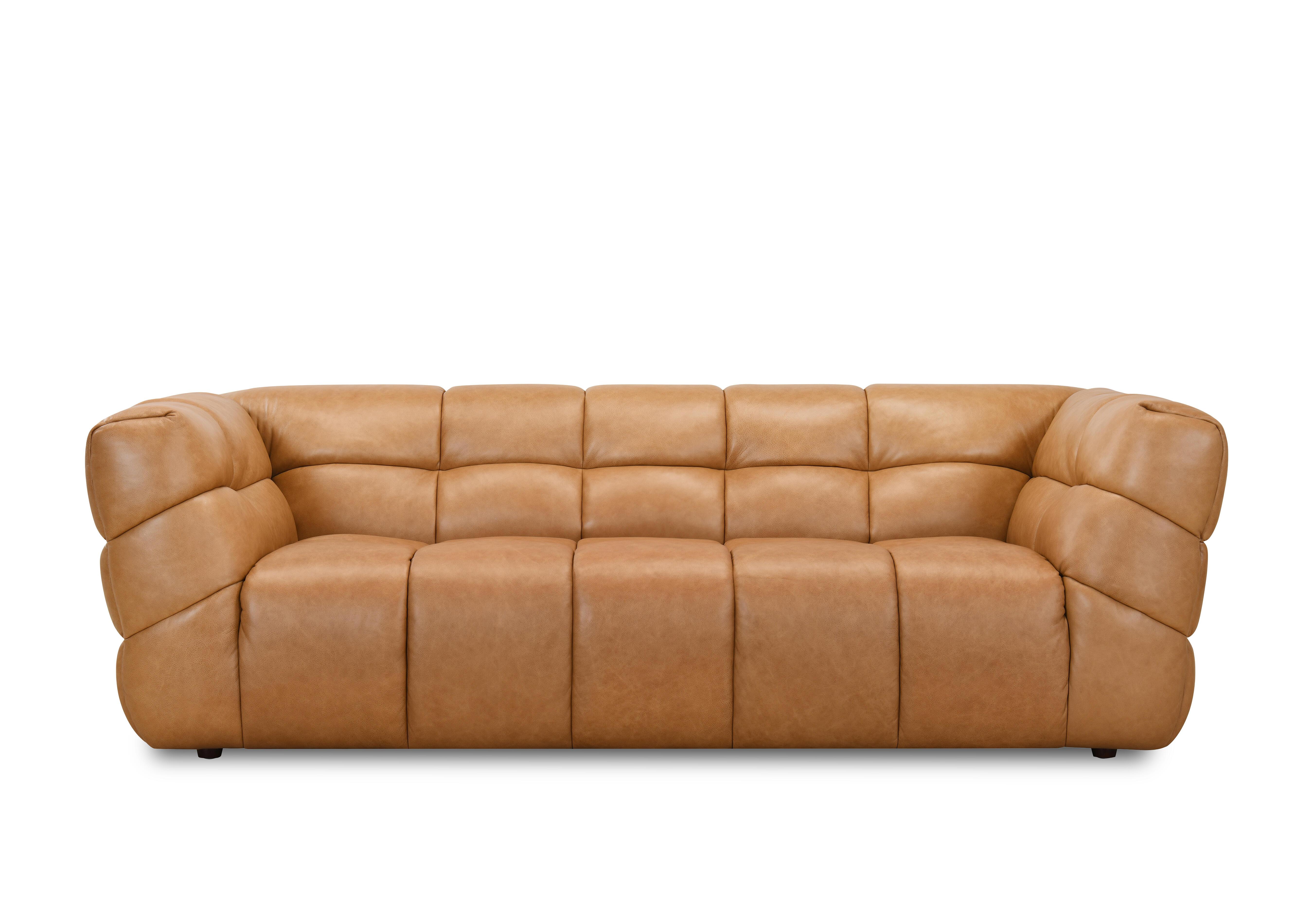 Mellow 3 Seater Leather Sofa in Toffee H6311 on Furniture Village