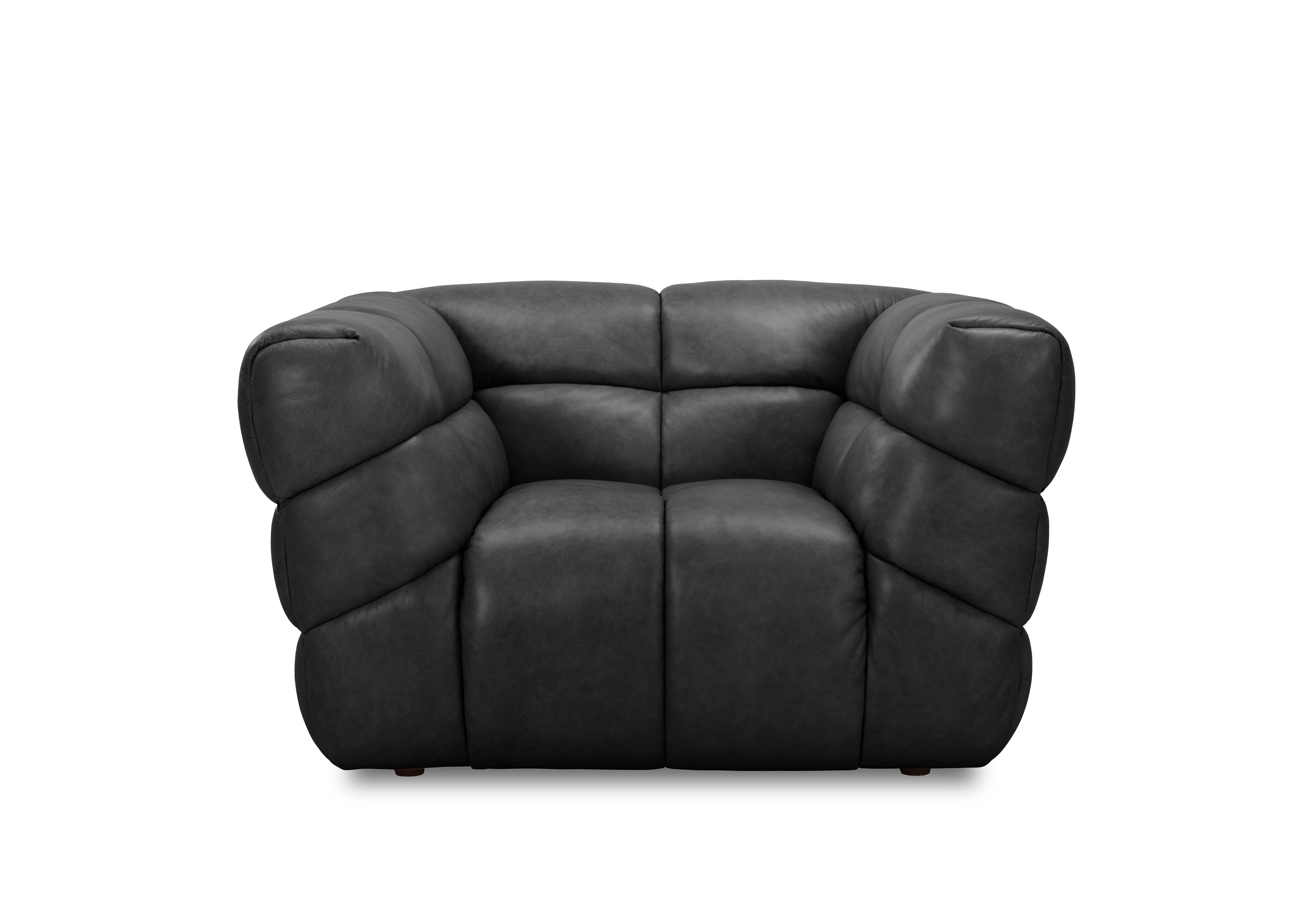 Mellow Leather Armchair in Gunmetal H6312 on Furniture Village