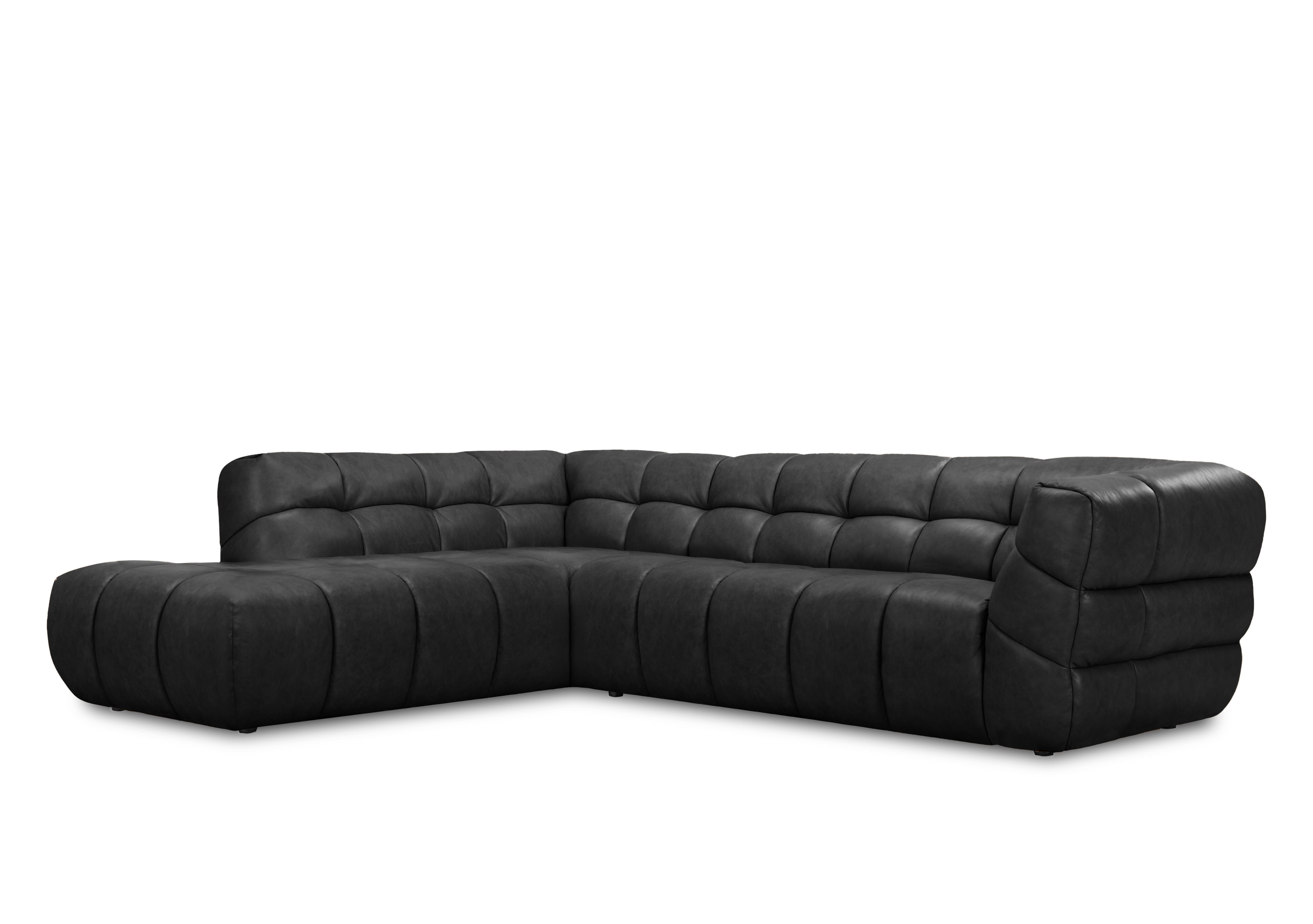 Mellow Leather Chaise End Corner Sofa in Gunmetal H6312 on Furniture Village