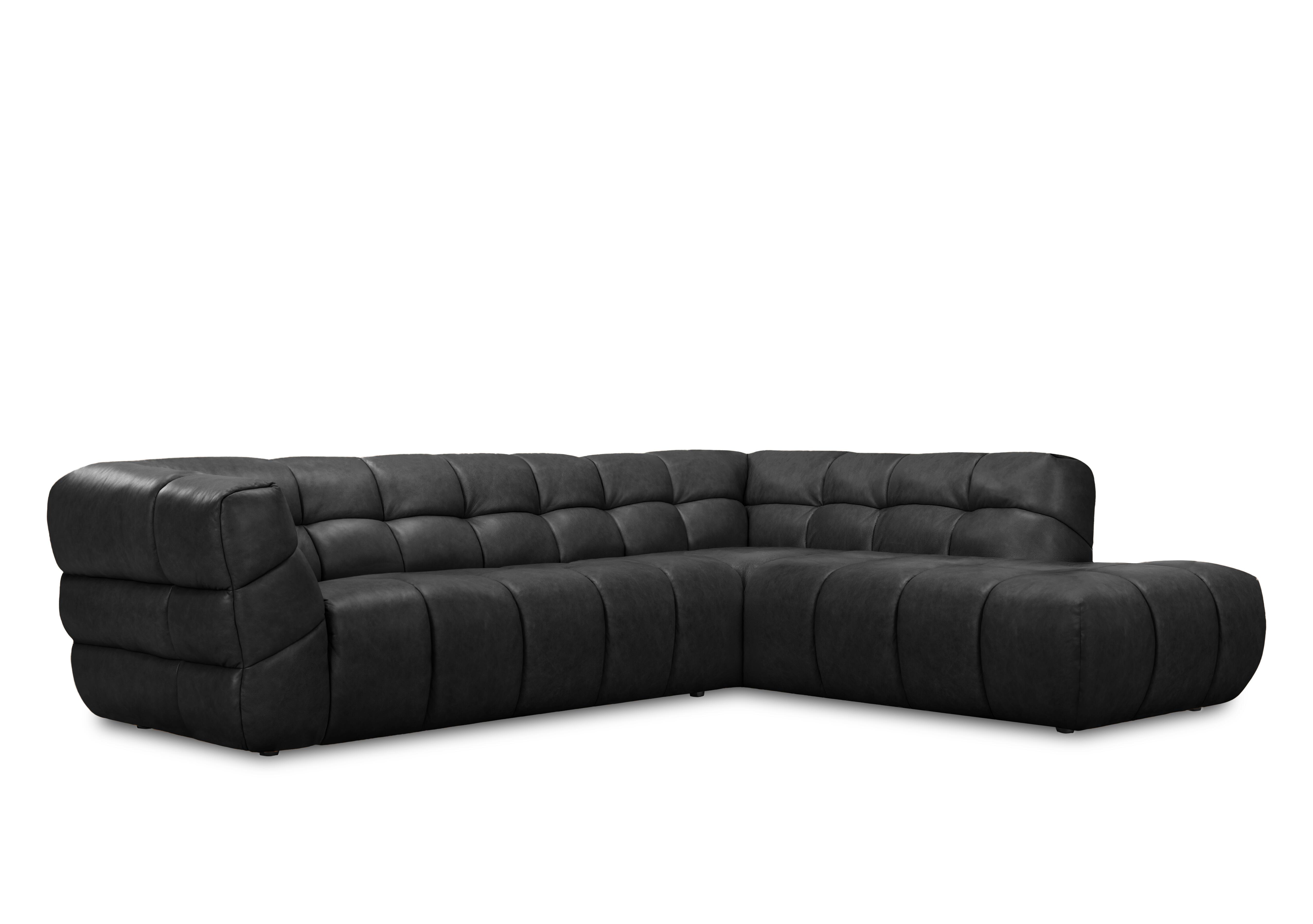 Mellow Leather Chaise End Corner Sofa in Gunmetal H6312 on Furniture Village