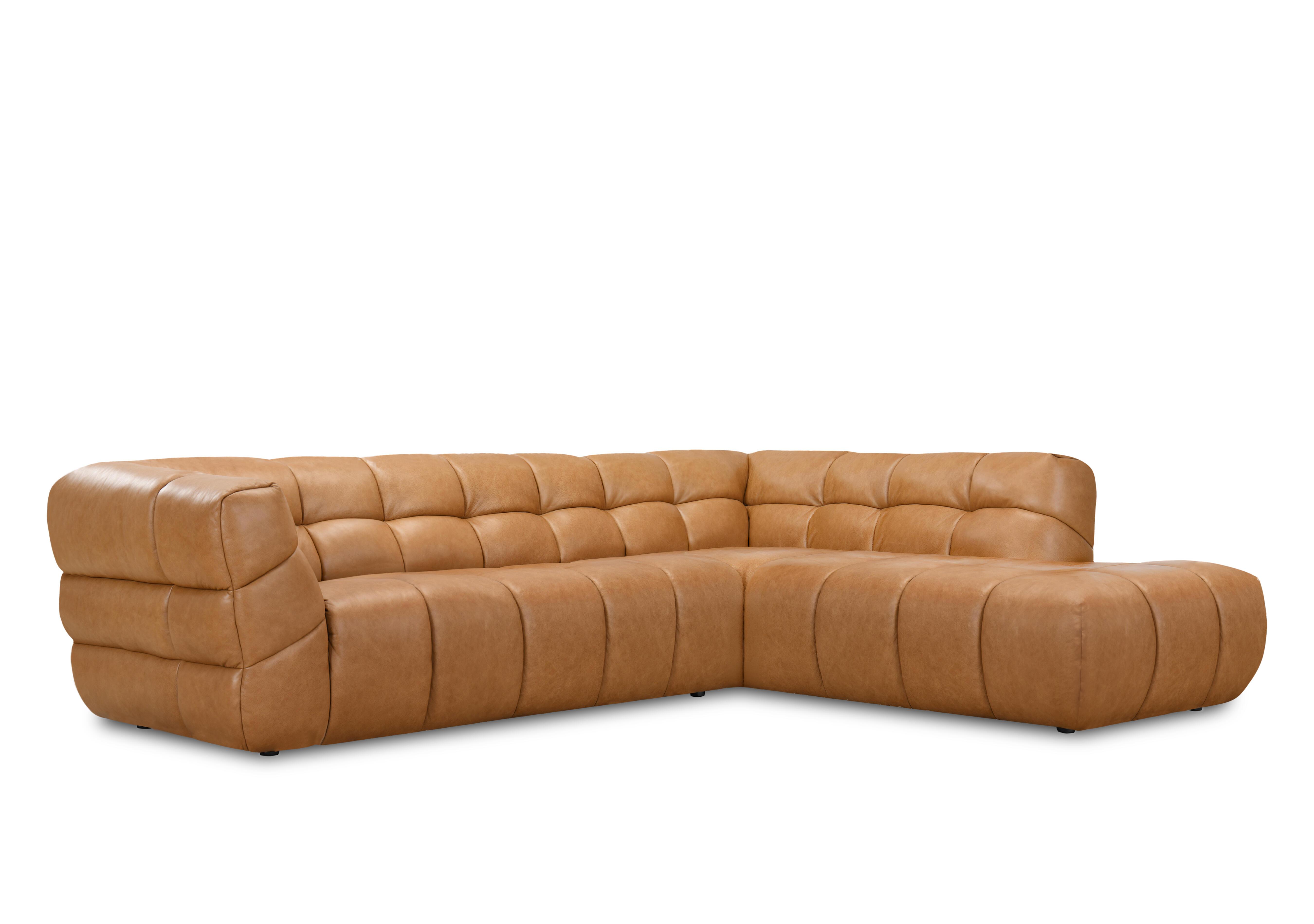 Mellow Leather Chaise End Corner Sofa in Toffee H6311 on Furniture Village
